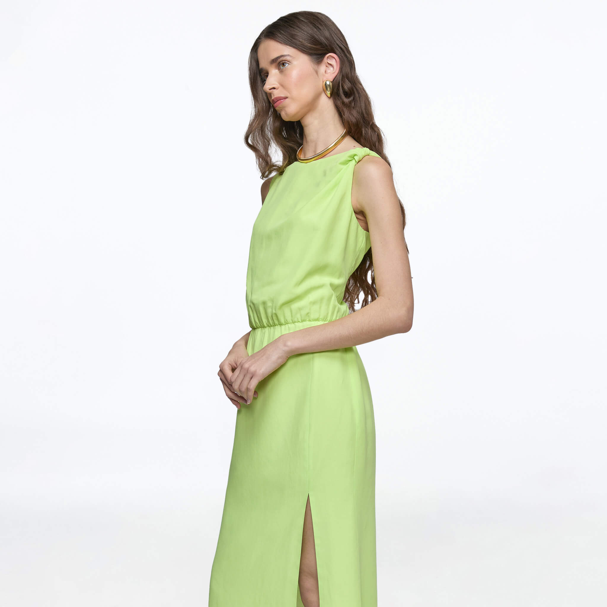 Vestido verde forrado