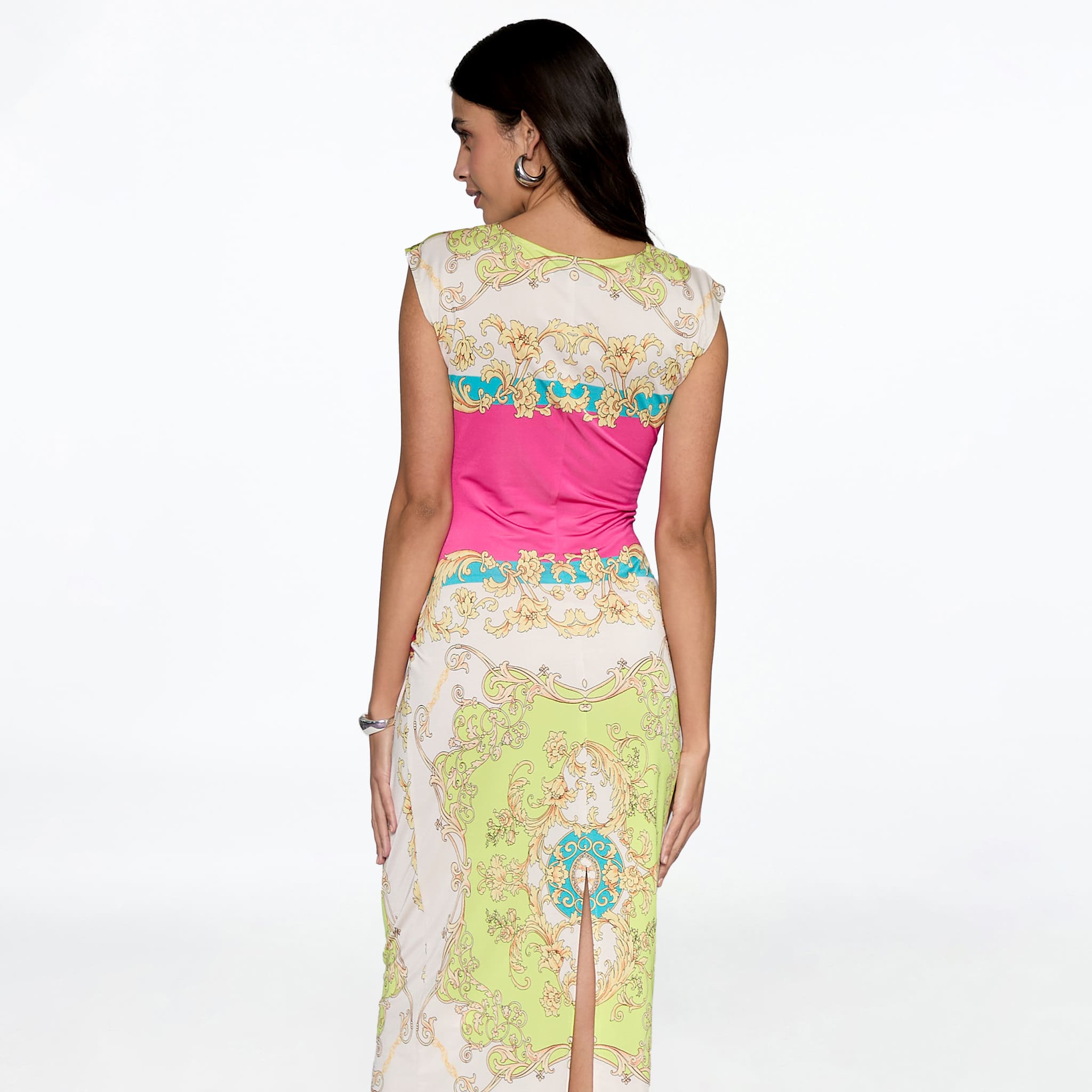 Vestido Drapeado Con Broche