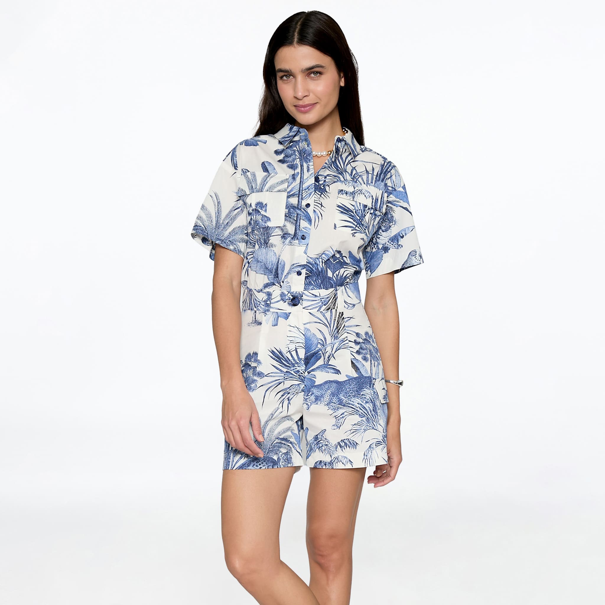 Romper azul estampado