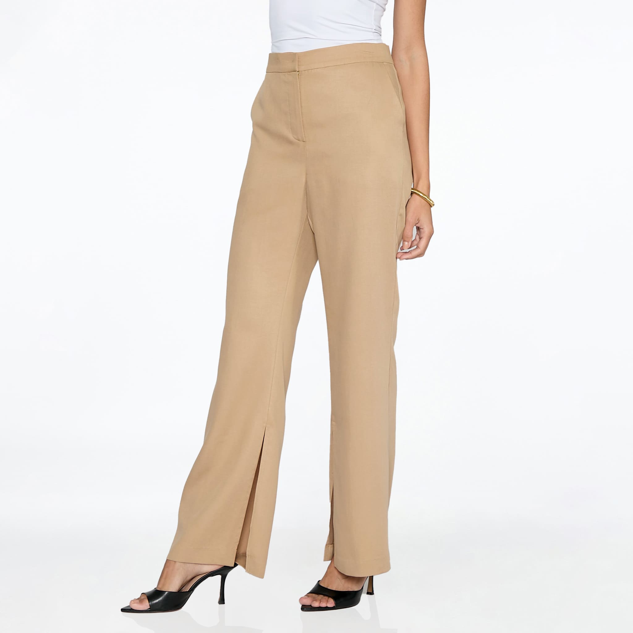 Pantalón Beige Aberturas Ruedo