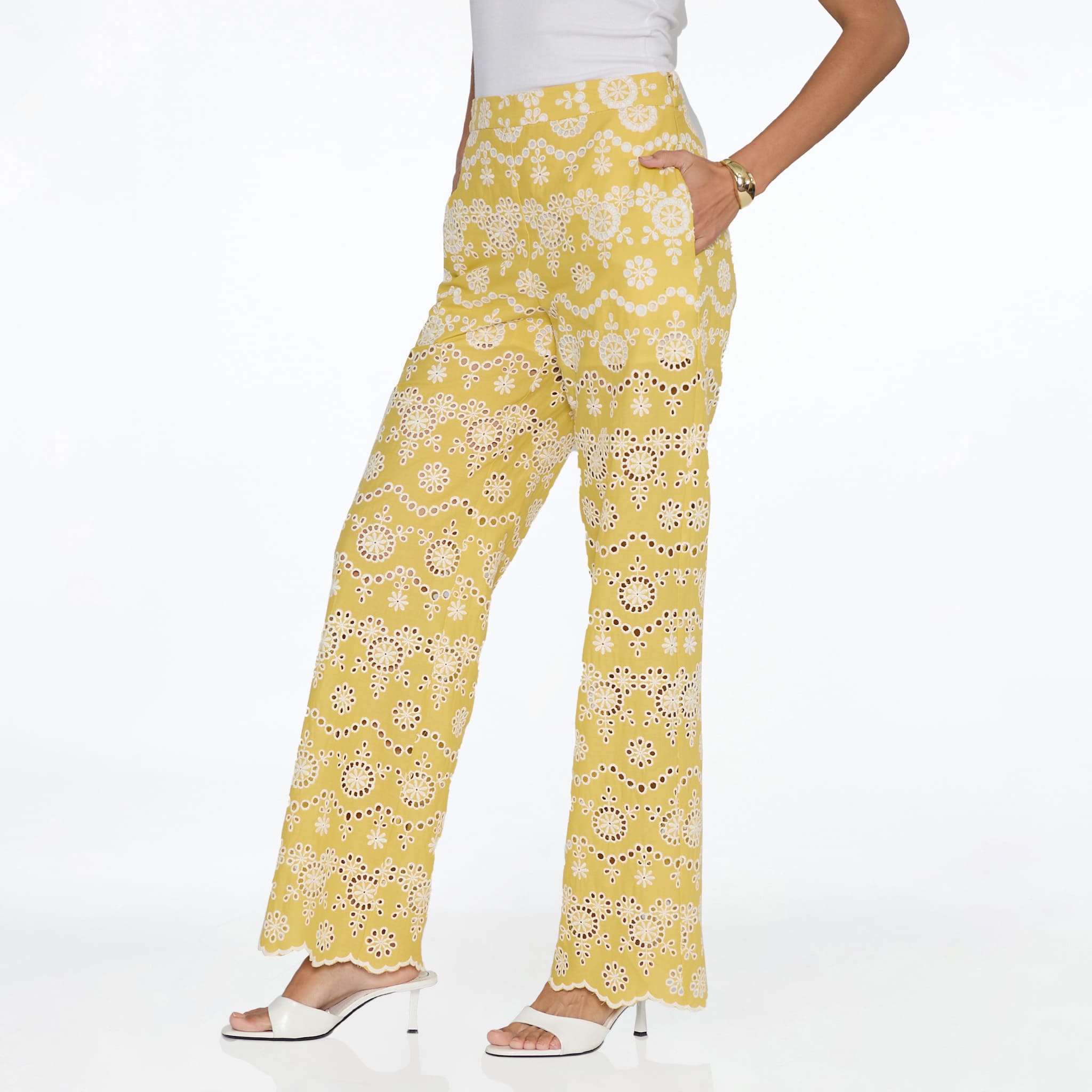 Pantalon con Tira Bordada