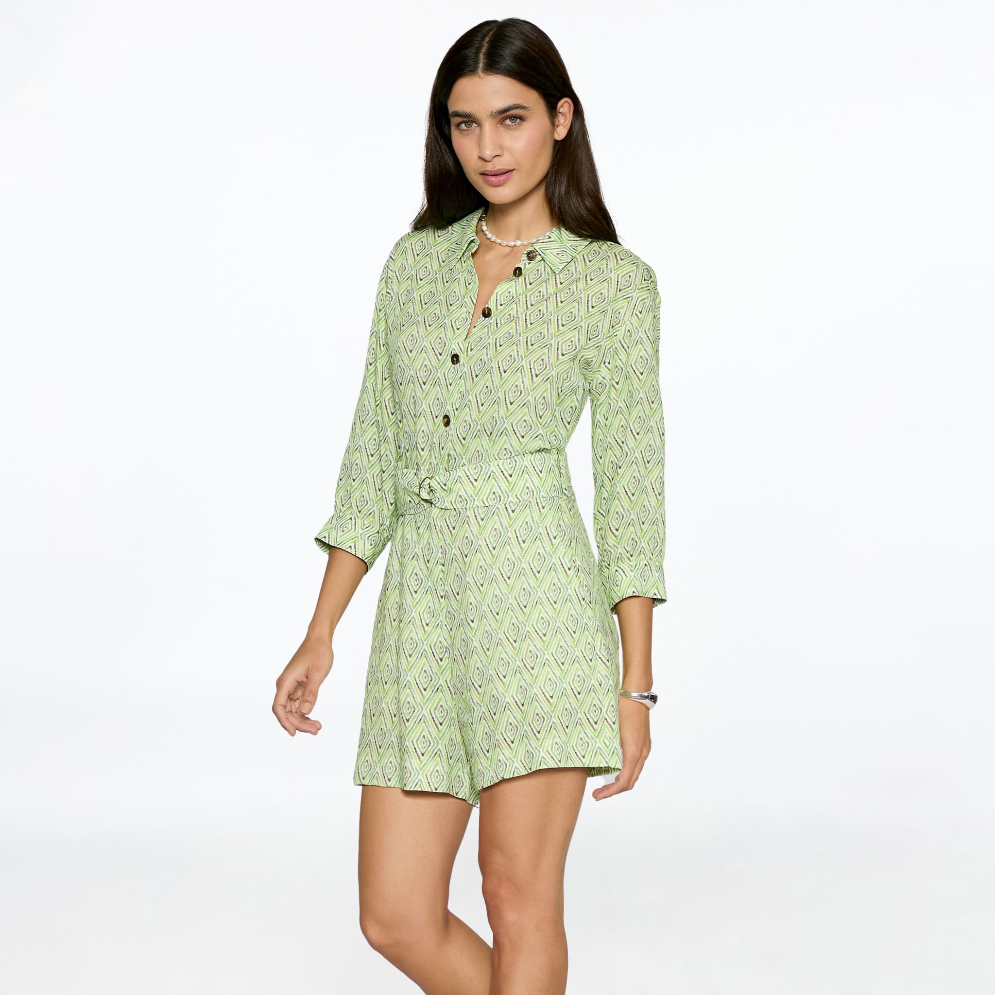 Romper verde estampado con botones