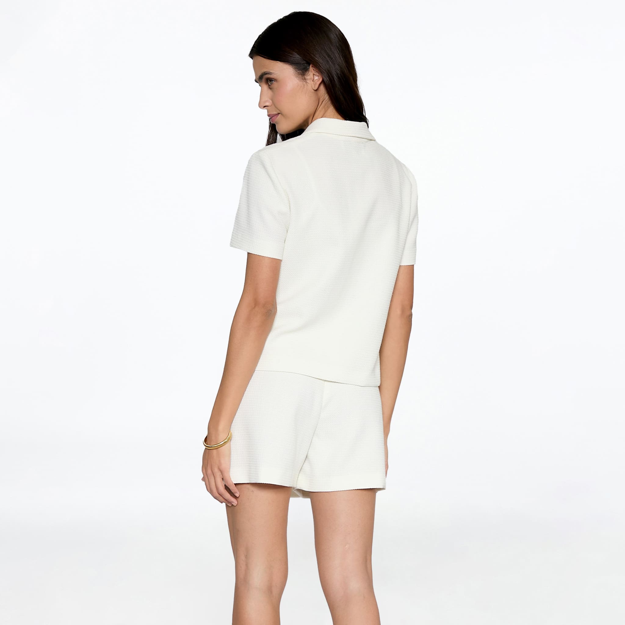 Saco Hueso Textura y Lurex