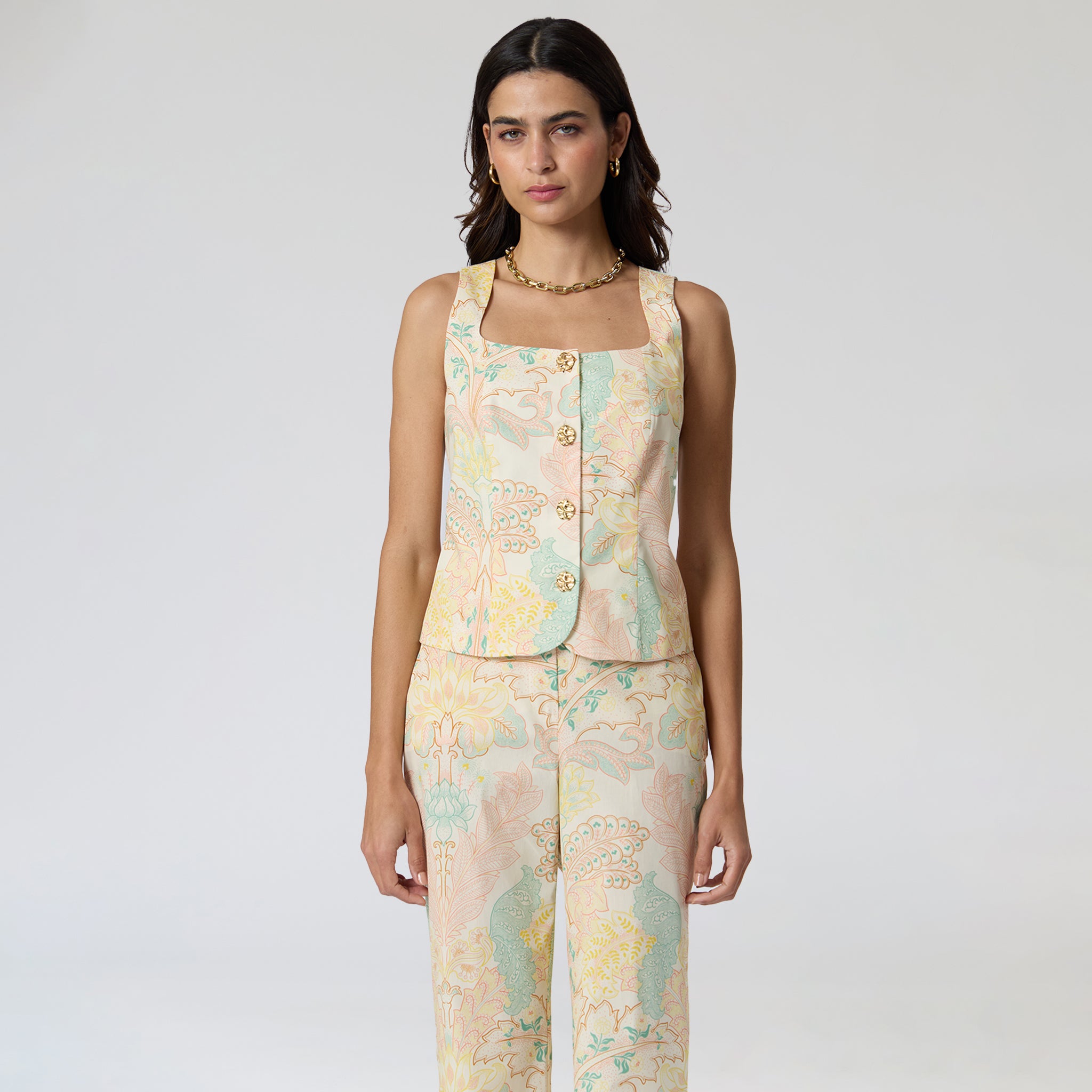 Blusa Hueso Estampada