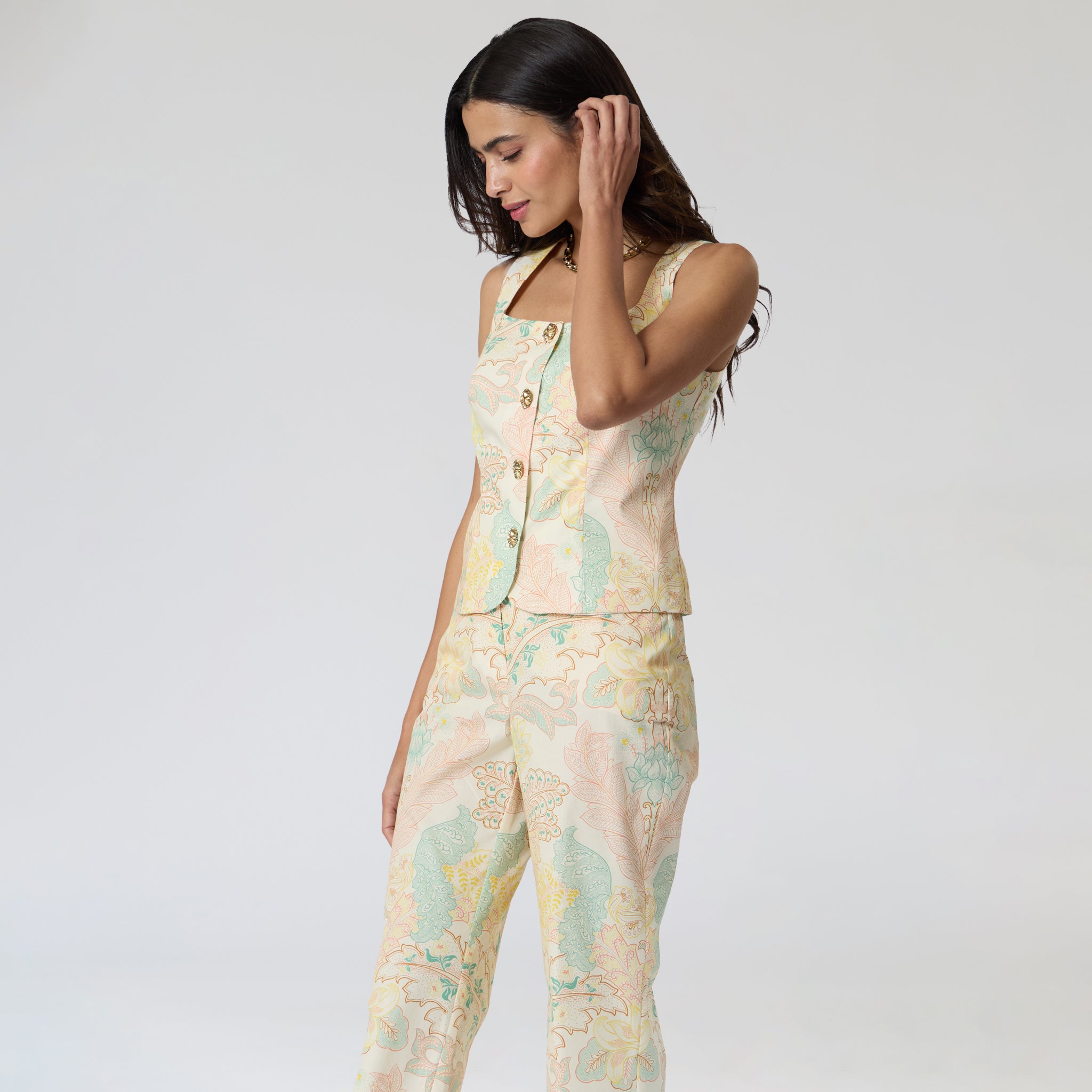 Blusa Hueso Estampada