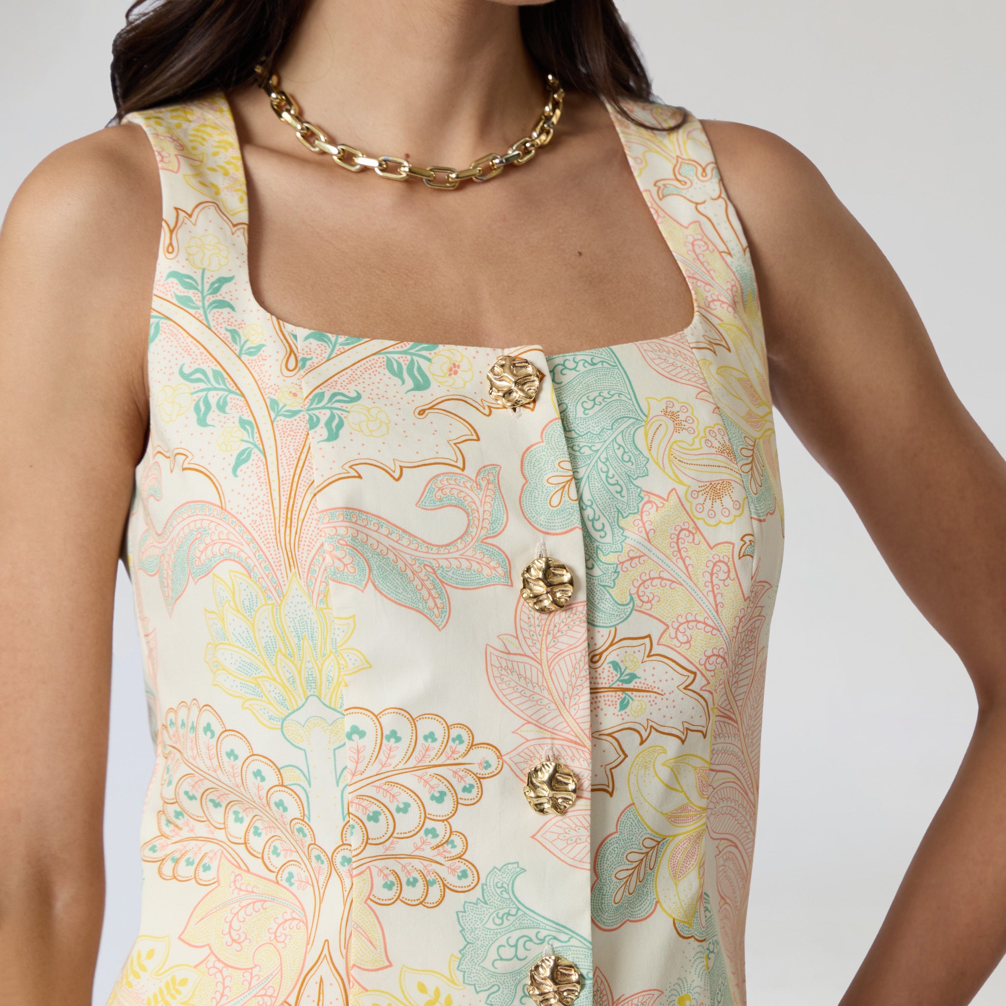 Blusa Hueso Estampada