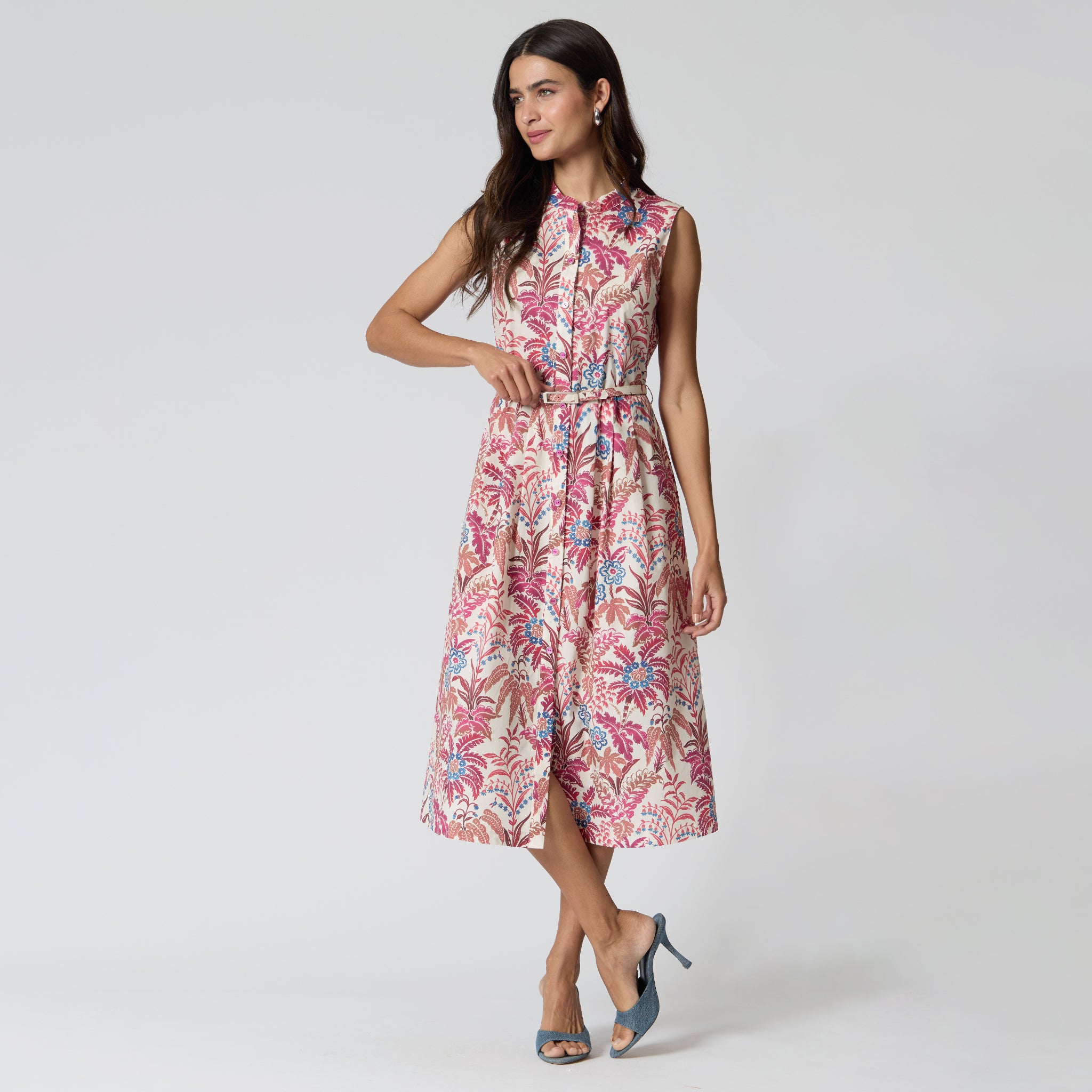 Vestido Estampado con Cinturón