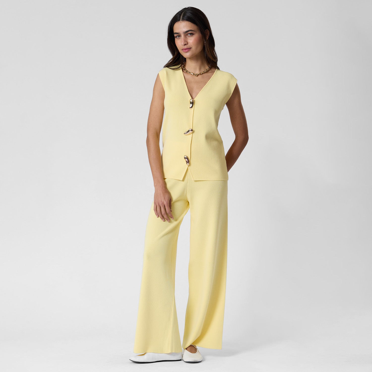 Chaleco de Punto Amarillo