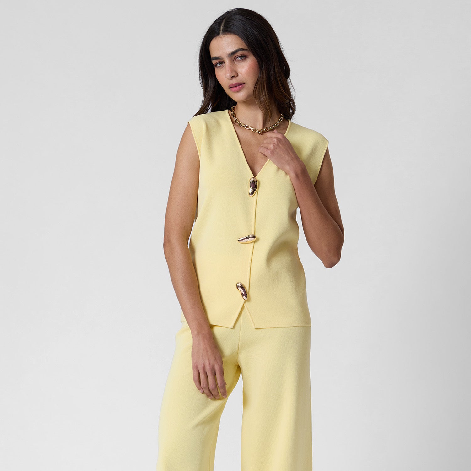 Chaleco de Punto Amarillo