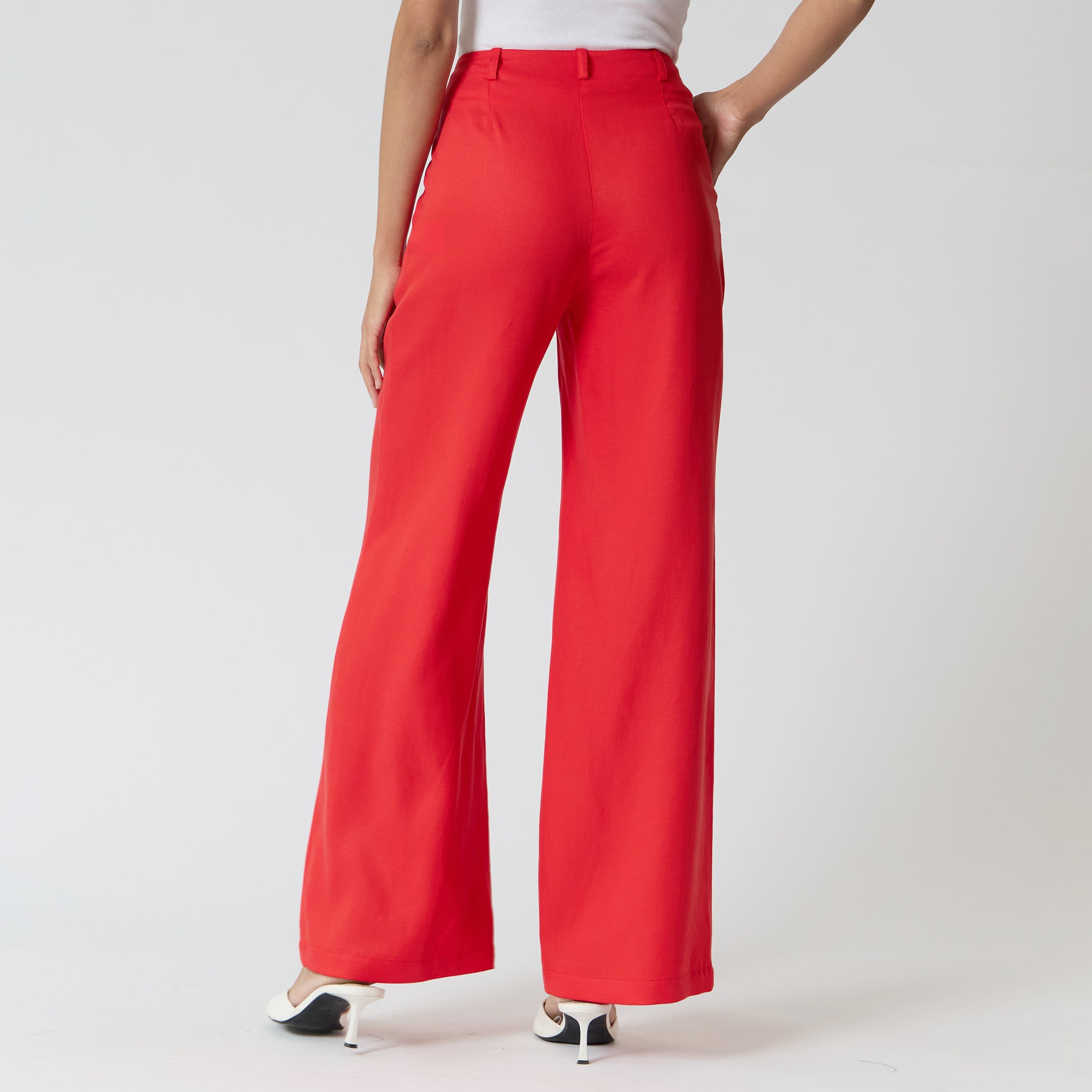Pantalón Rojo Cintura Alta