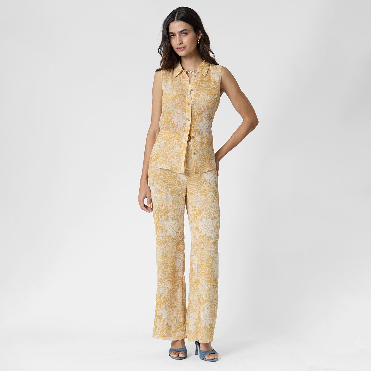 Blusa Amarilla Estampada