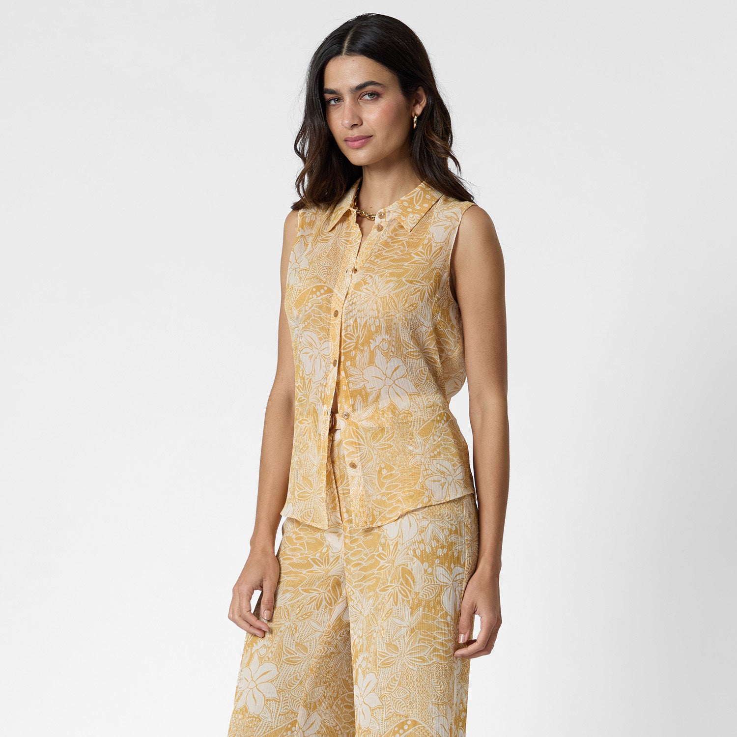 Blusa Amarilla Estampada