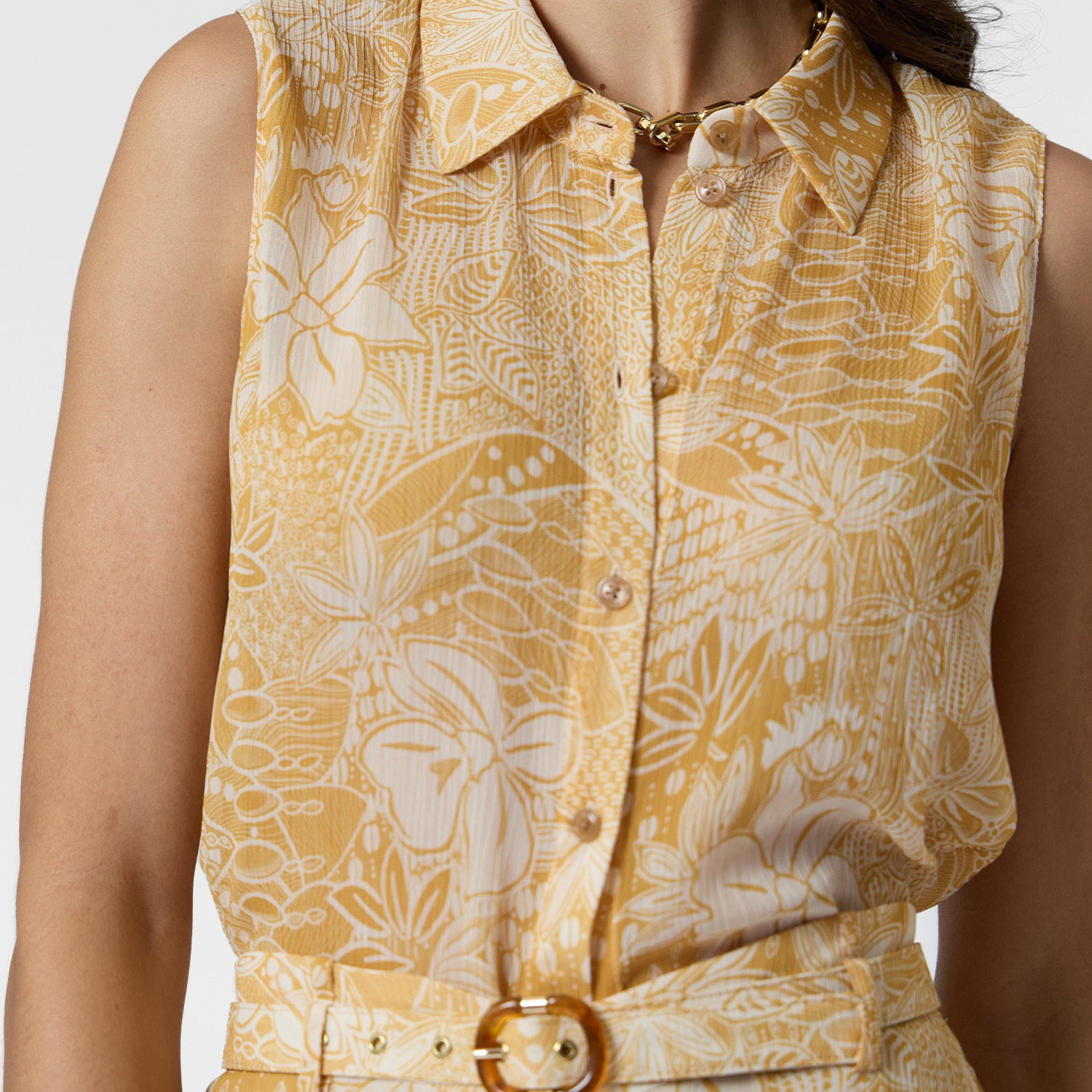 Blusa Amarilla Estampada