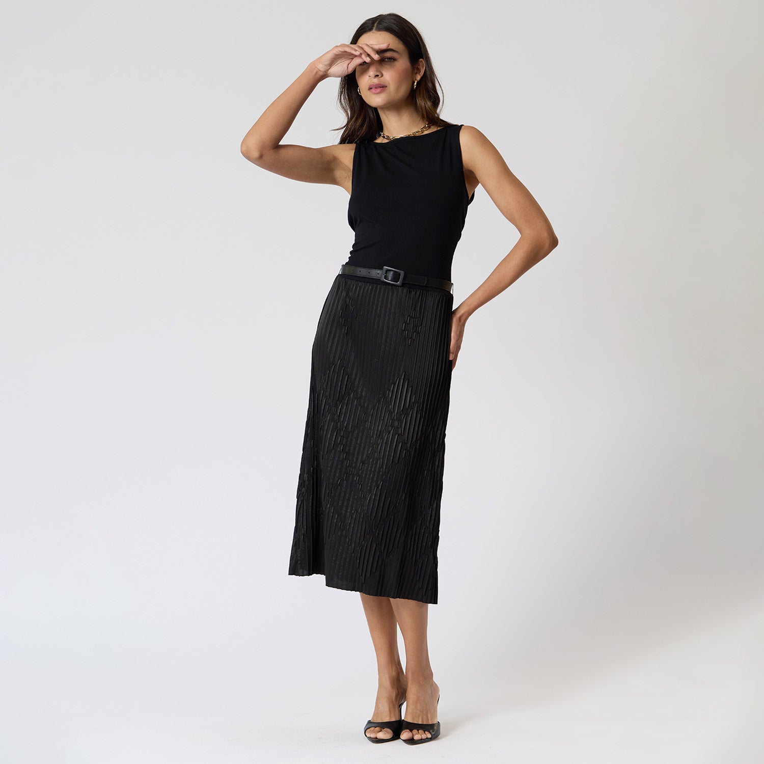 Vestido Negro Combinado