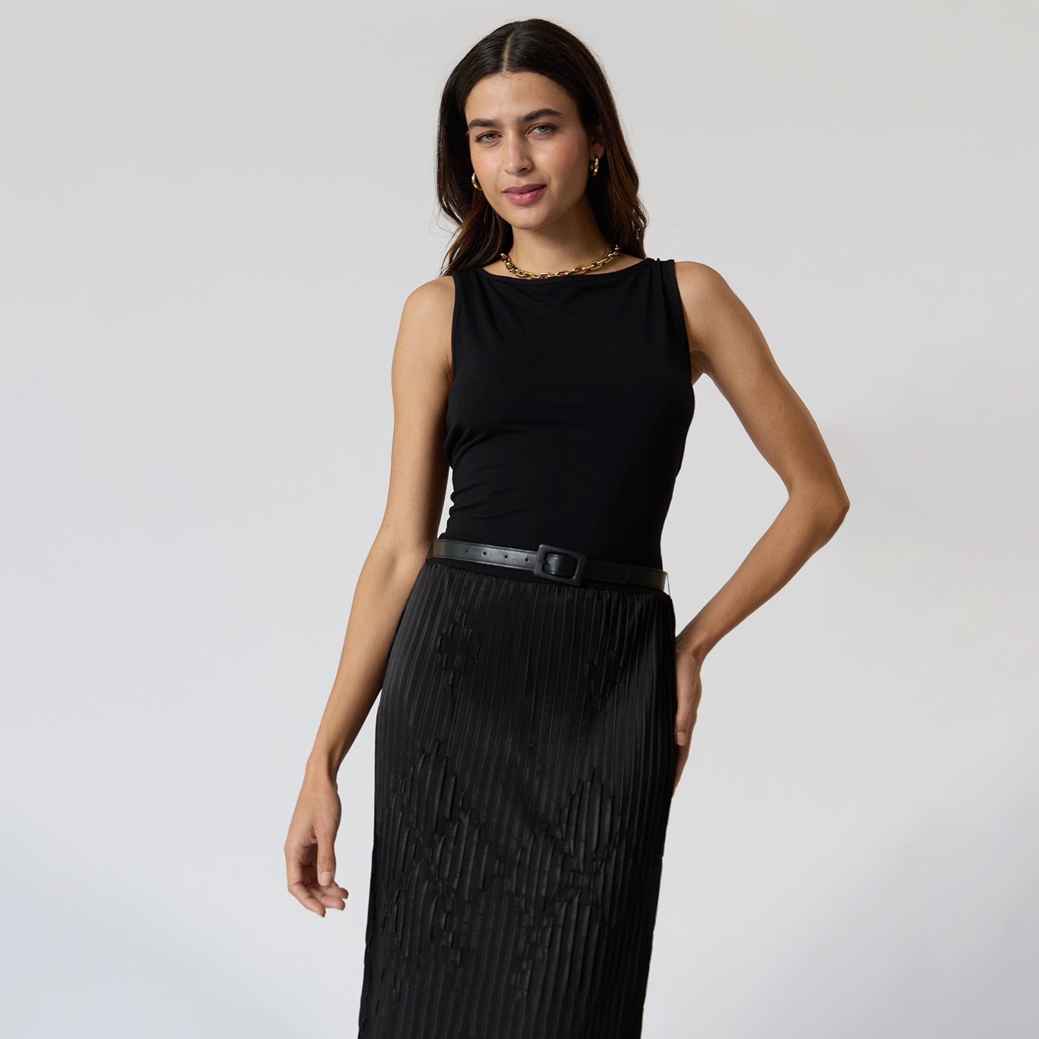 Vestido Negro Combinado