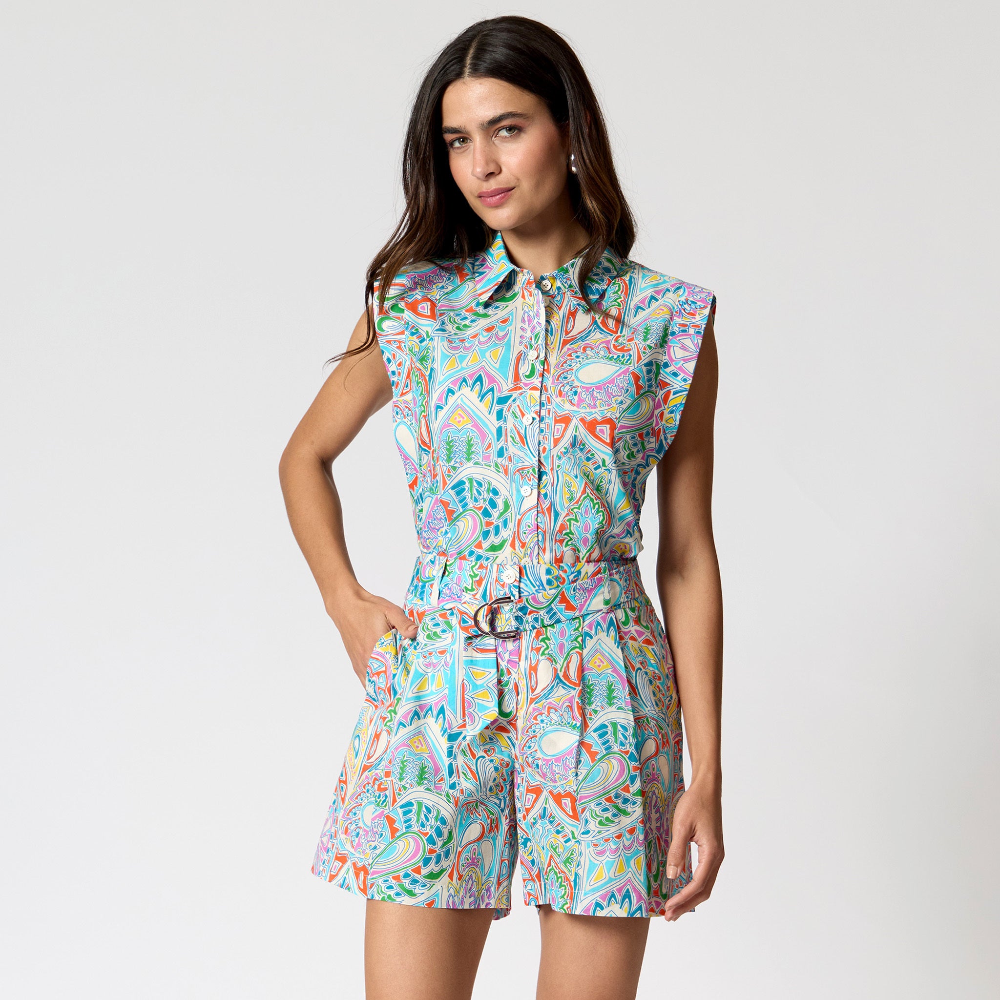 Blusa Azul Estampada