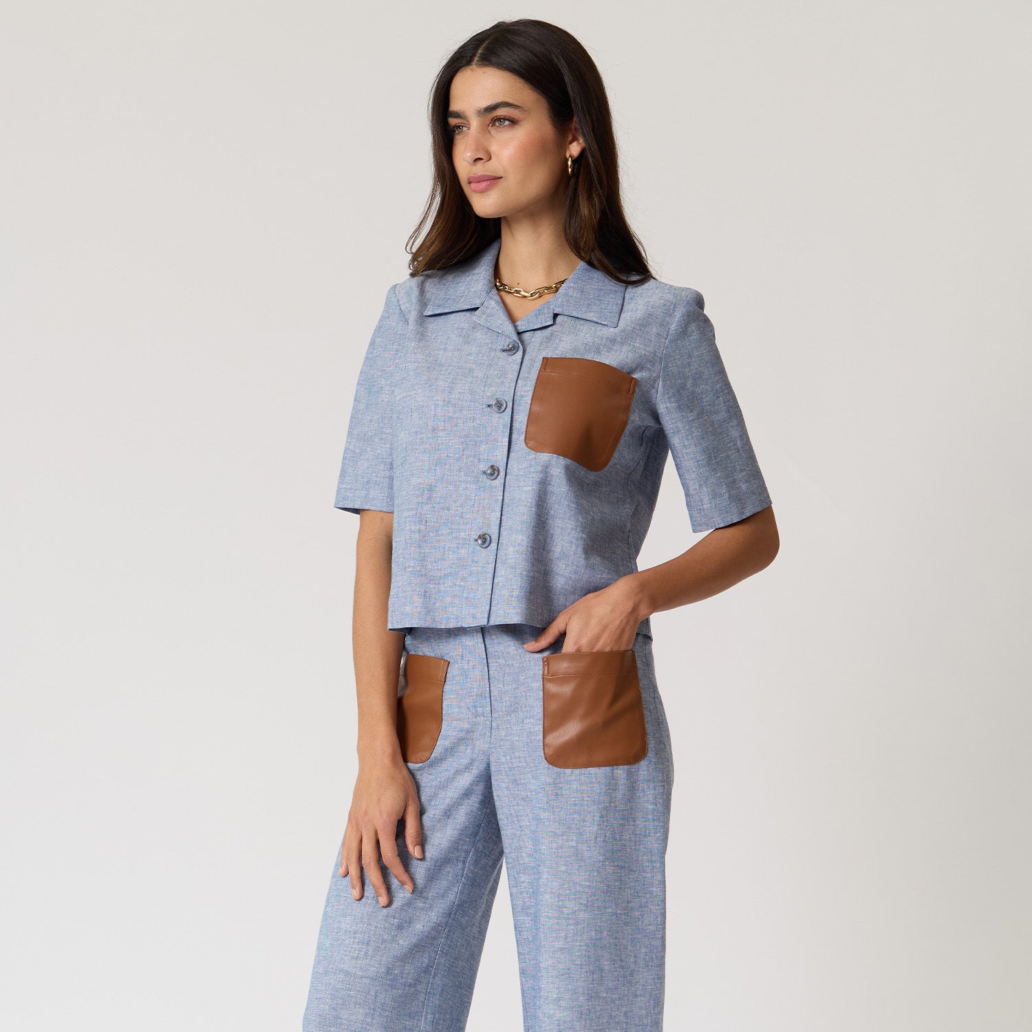 Camisa Jaspeada Azul