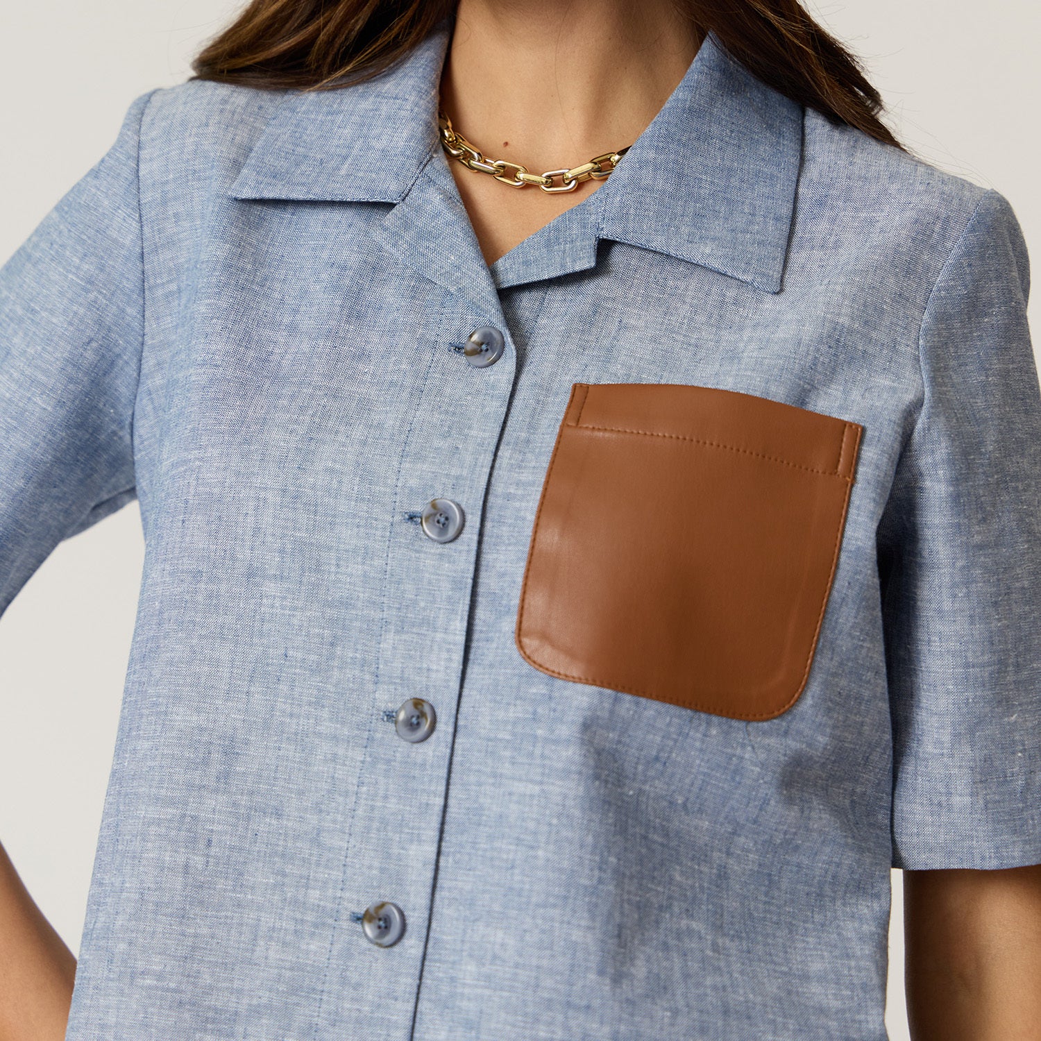 Camisa Jaspeada Azul