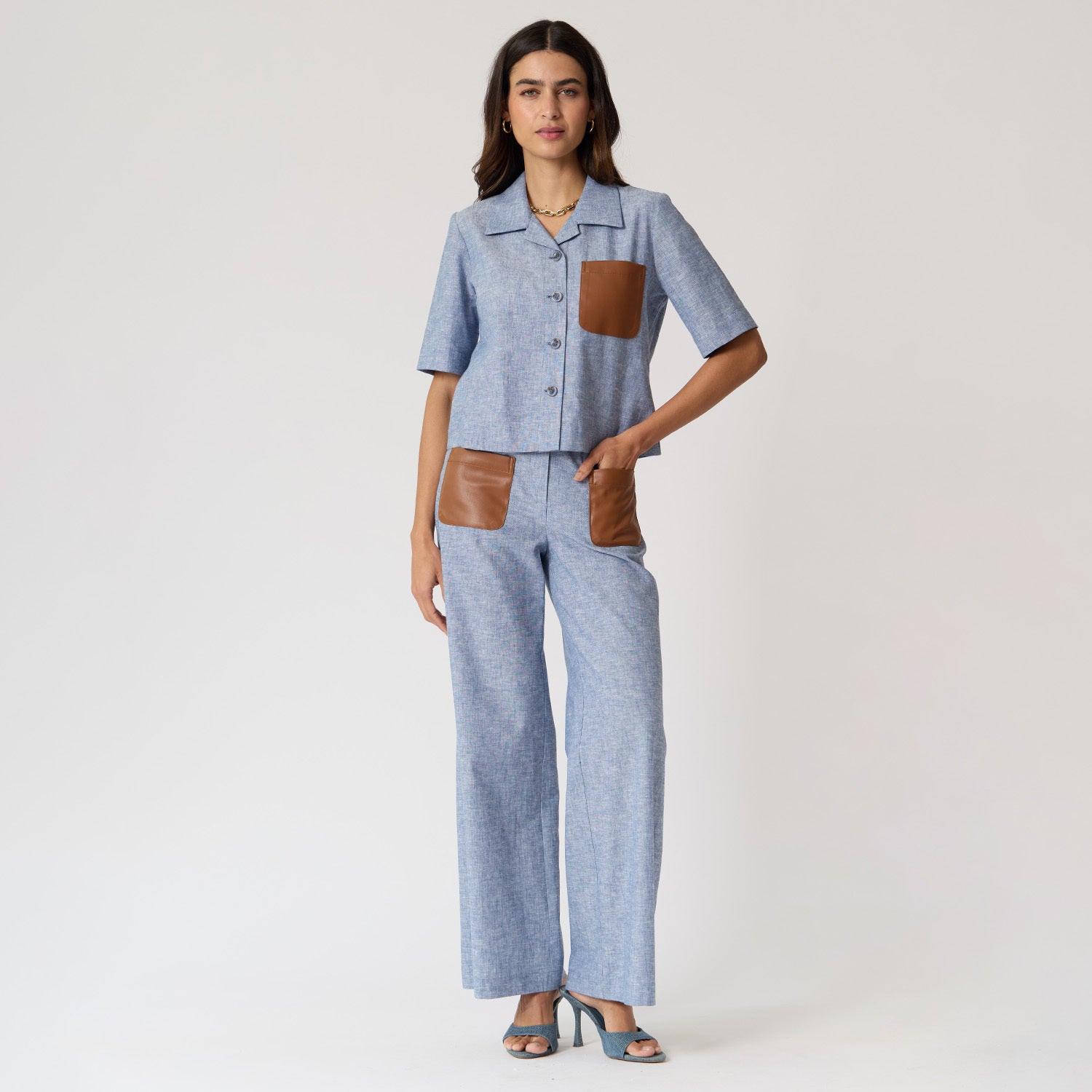 Pantalón Jaspeado Azul