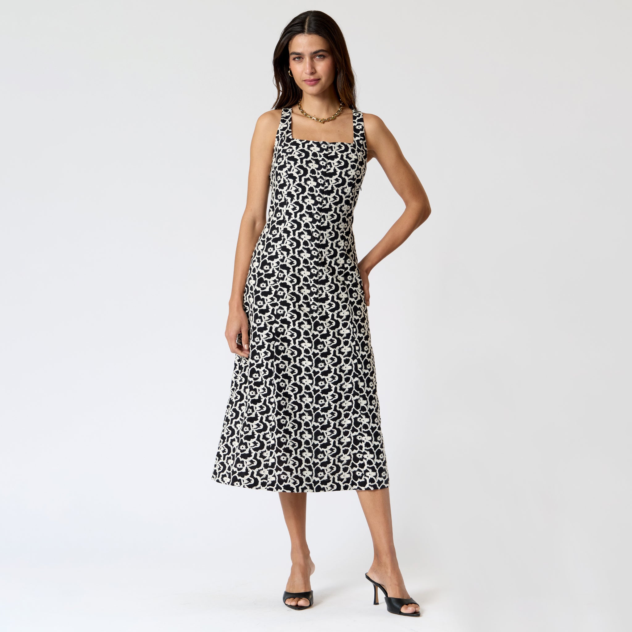 Vestido Negro Brocado