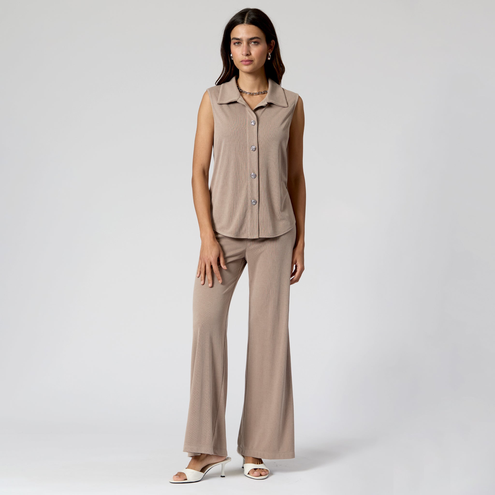 Blusa Beige Acanalada