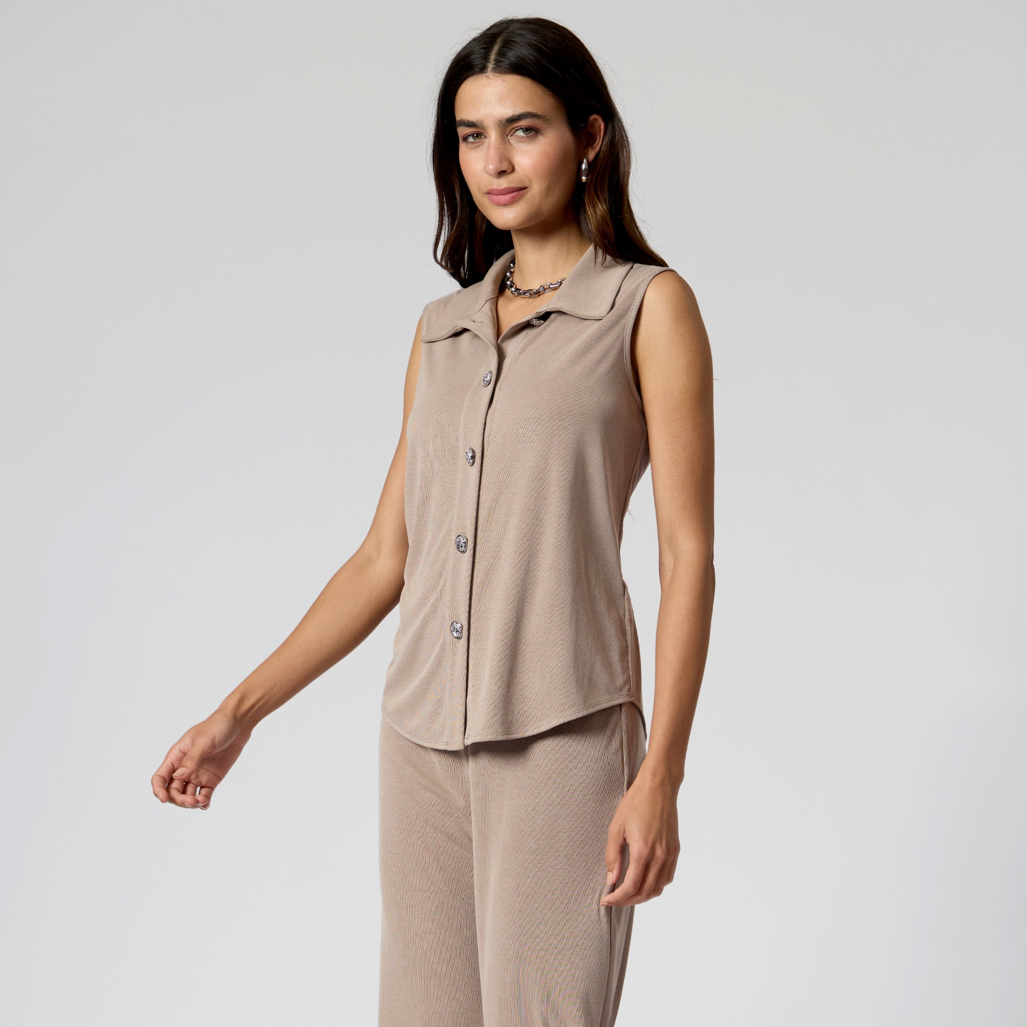 Blusa Beige Acanalada