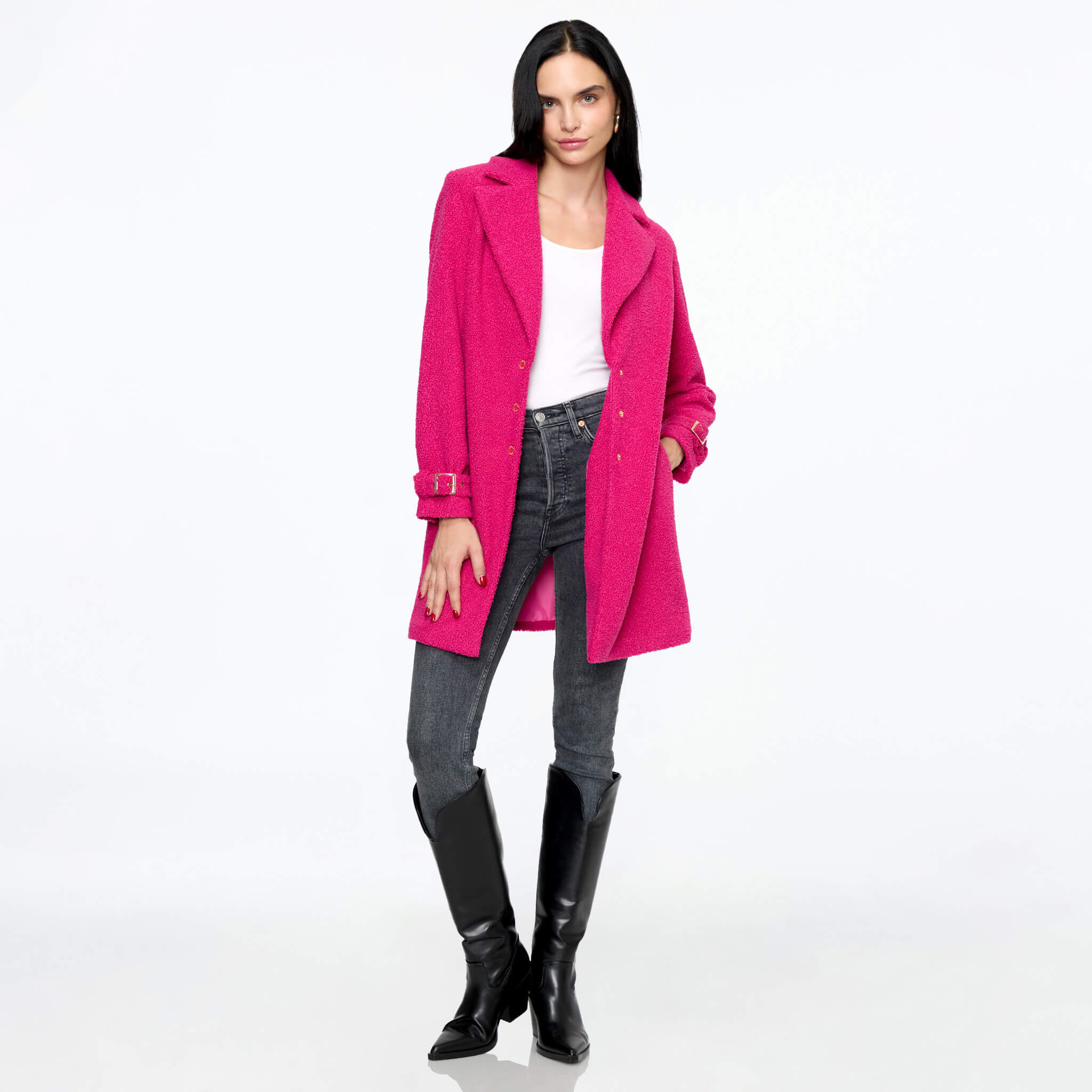 Abrigo fucsia forrado
