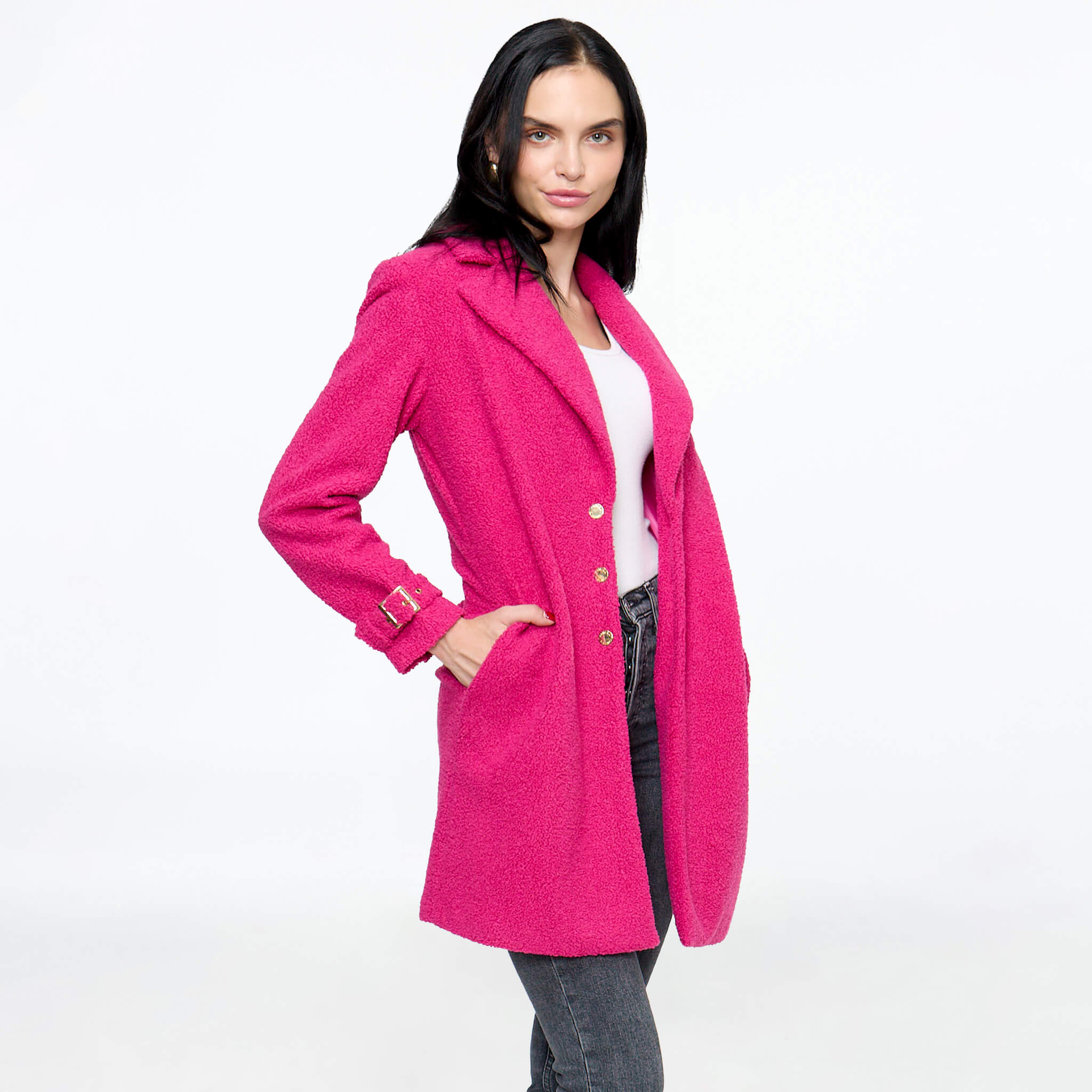 Abrigo fucsia forrado