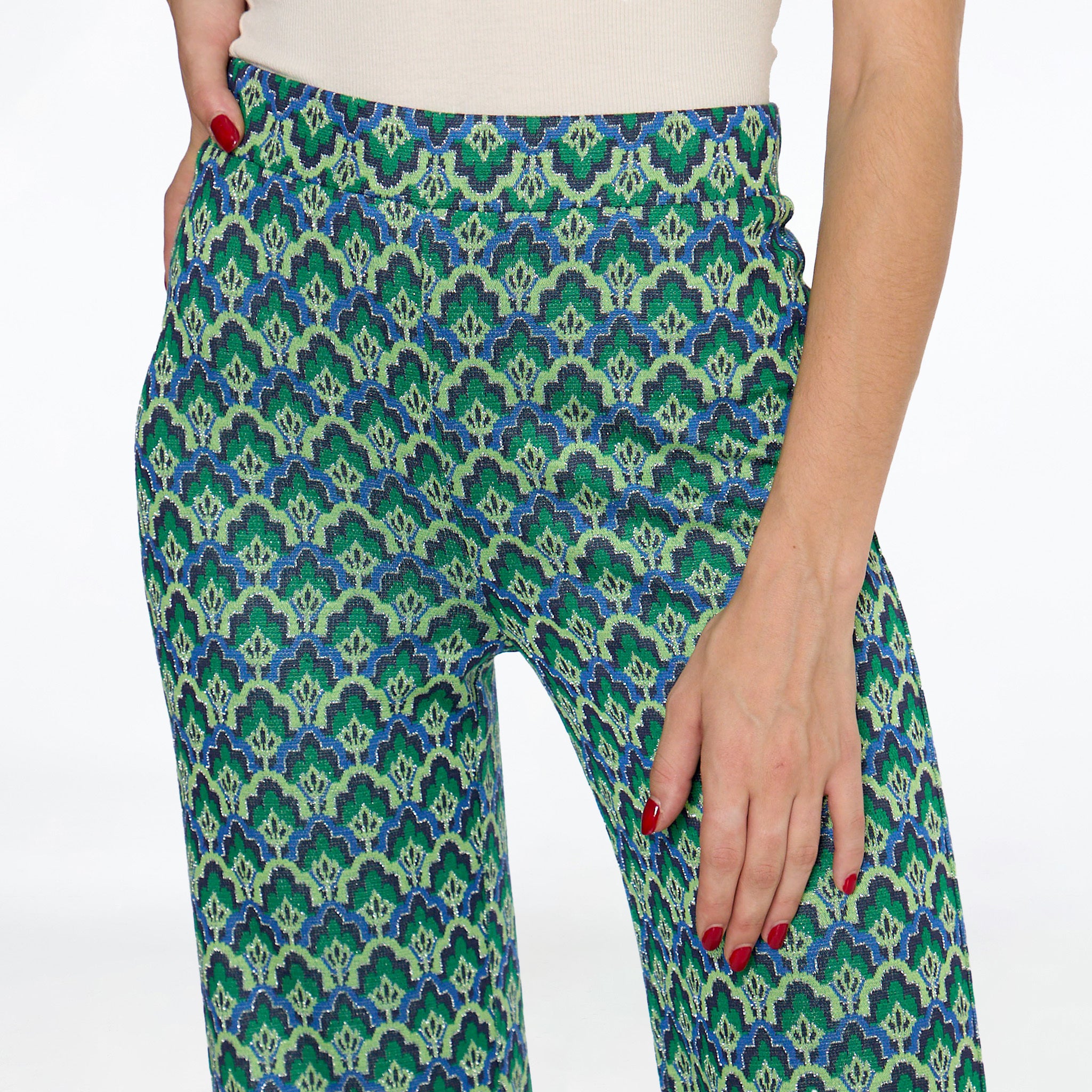 Pantalón verde estampado
