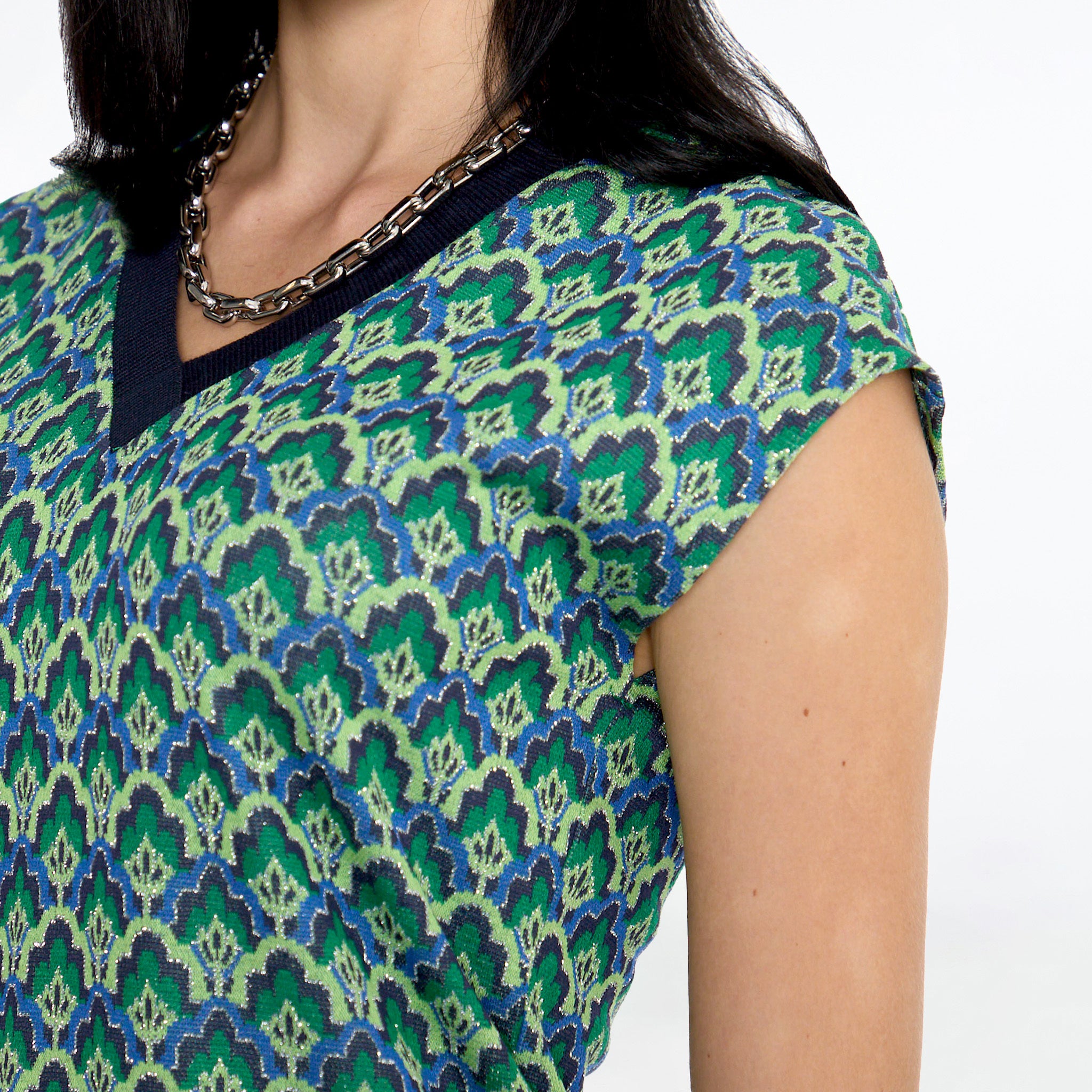 Blusa verde estampada
