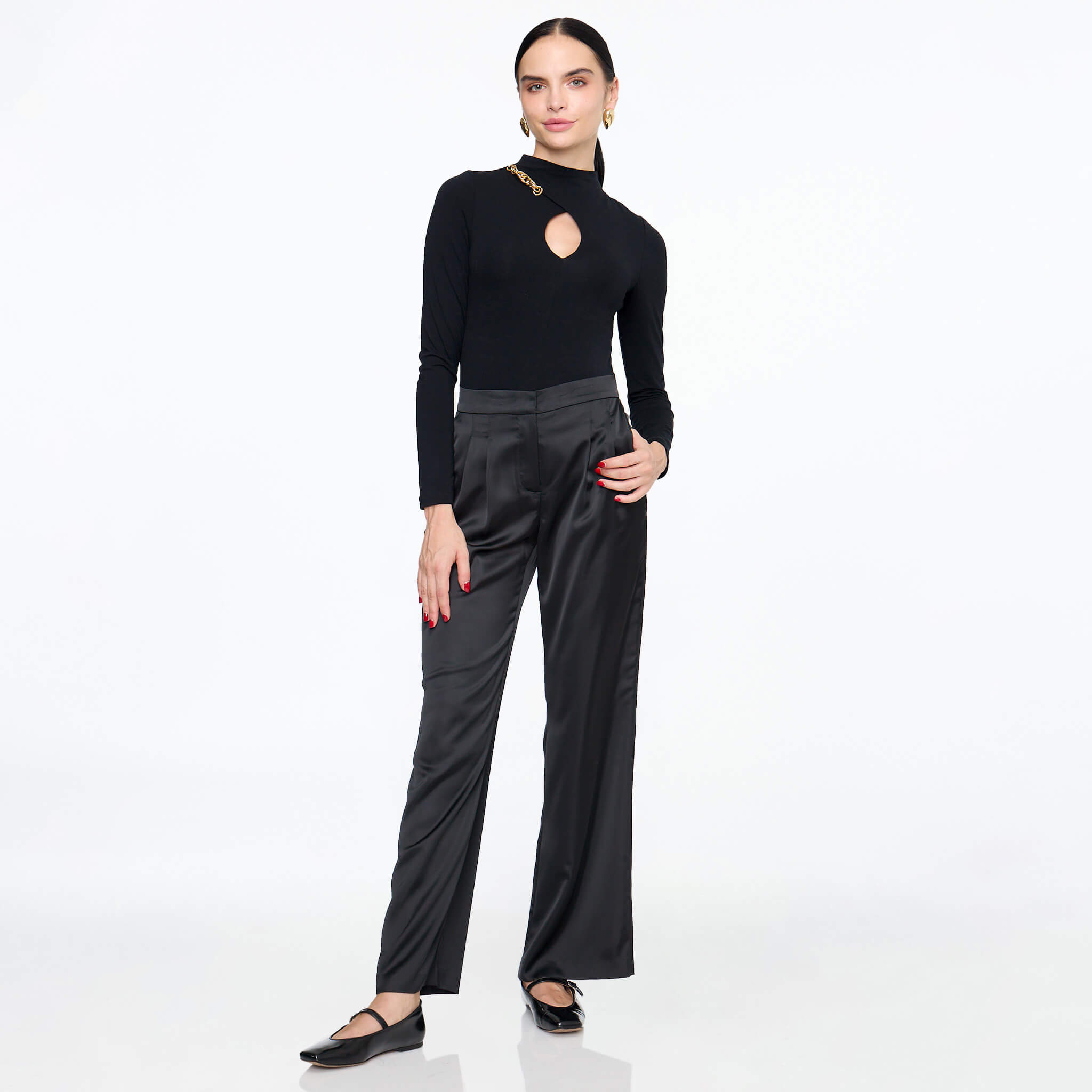 Body negro con cuello alto integrado