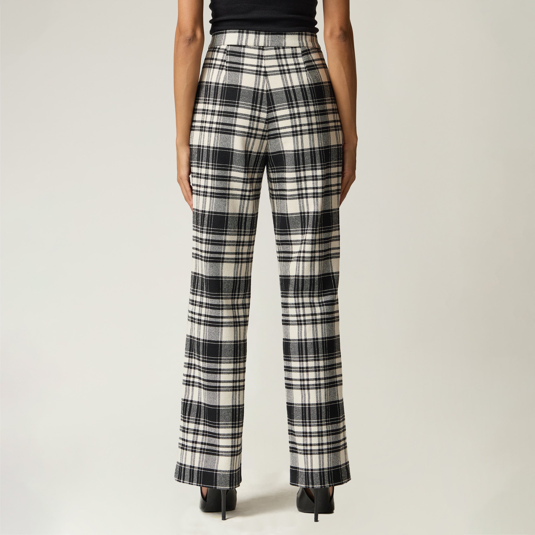 Pantalón Negro Estampado Cuadros