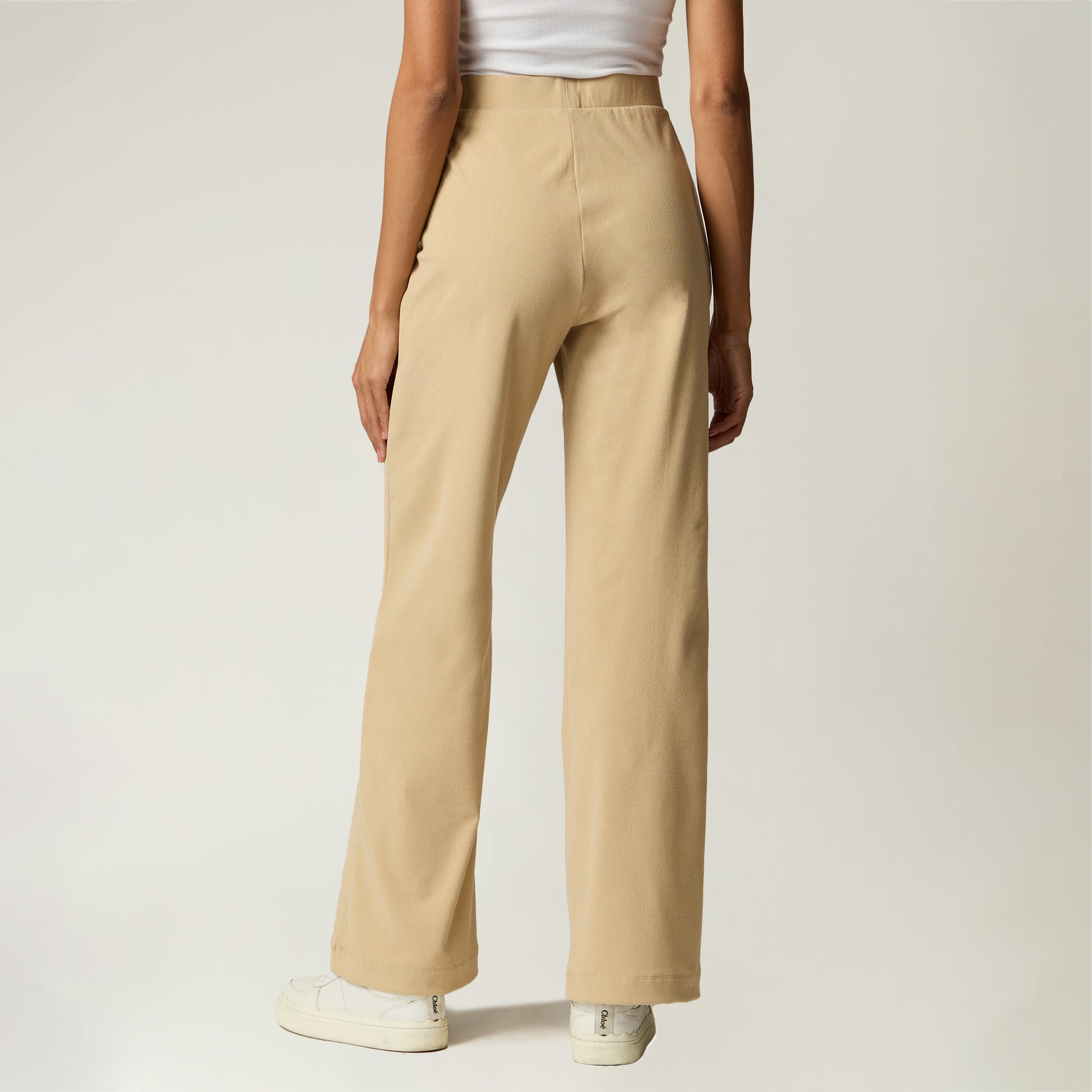 Pantalón Beige Alforzas Frente