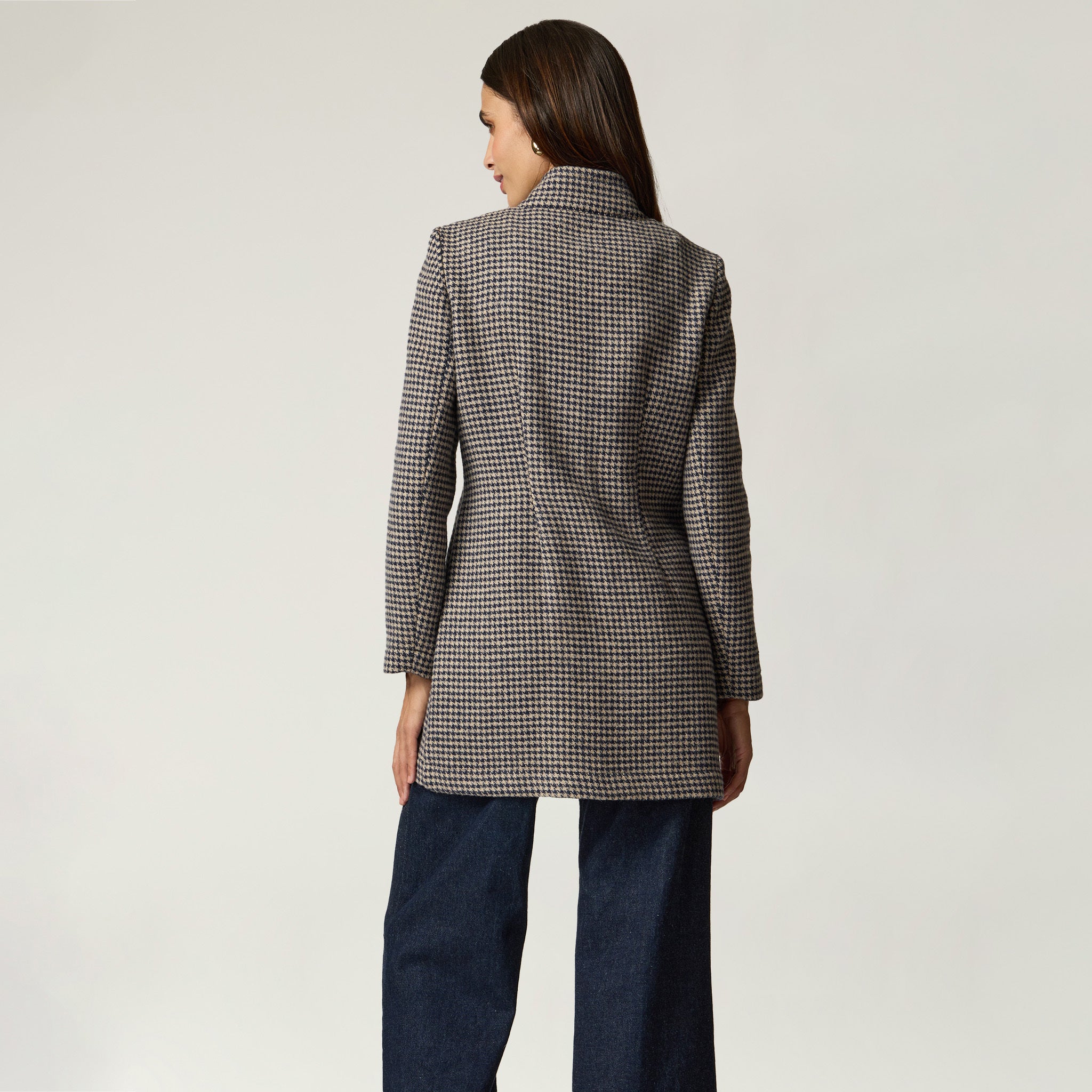 Abrigo Doble Cruce Marino Mujer