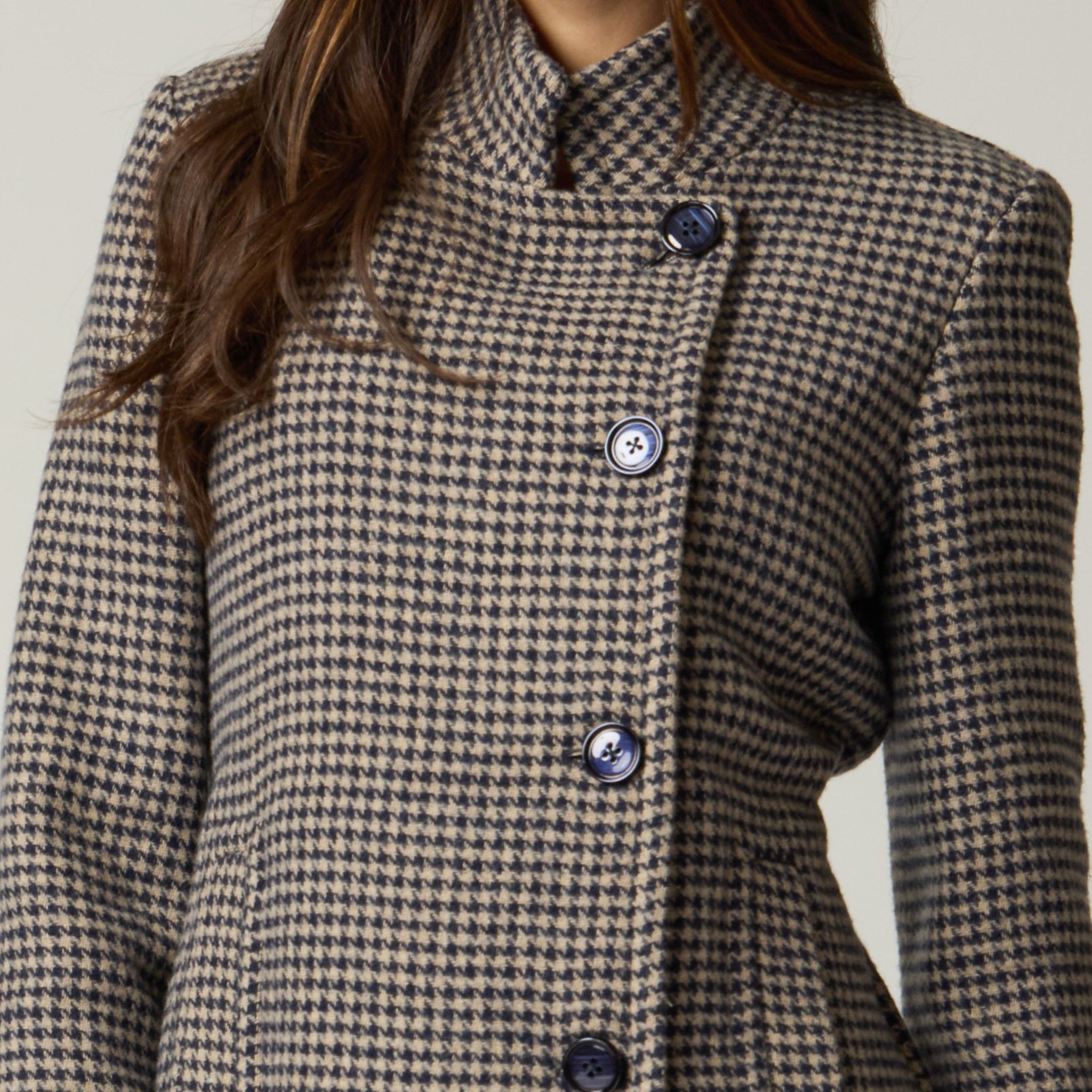 Abrigo Doble Cruce Marino Mujer