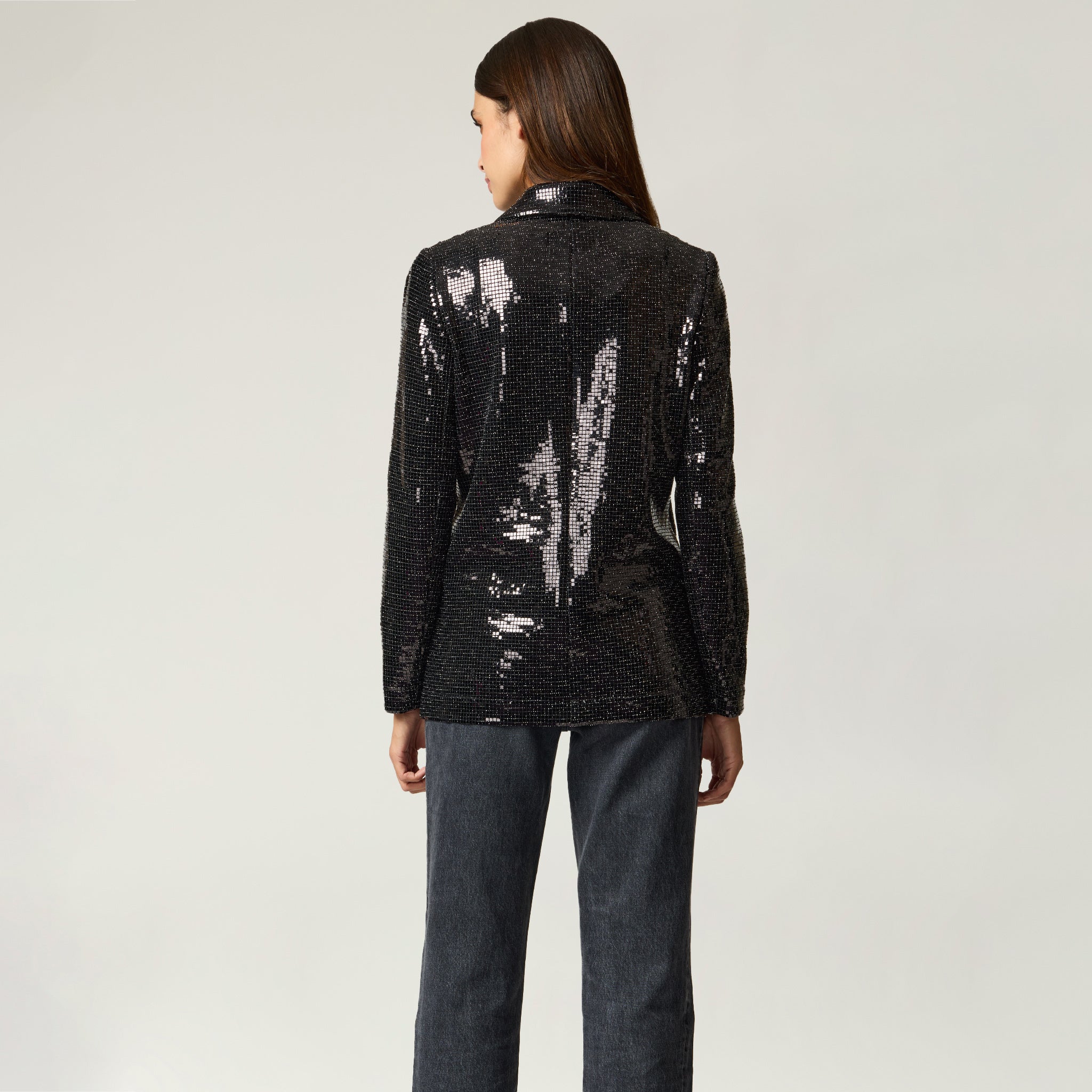 Blazer Negro Lentejuelas Mujer