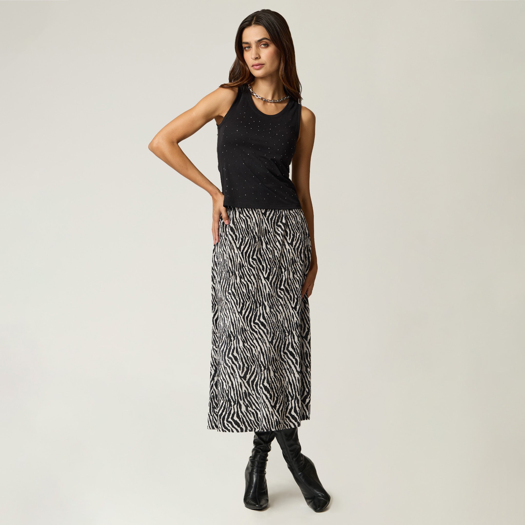 Falda Cebra Midi