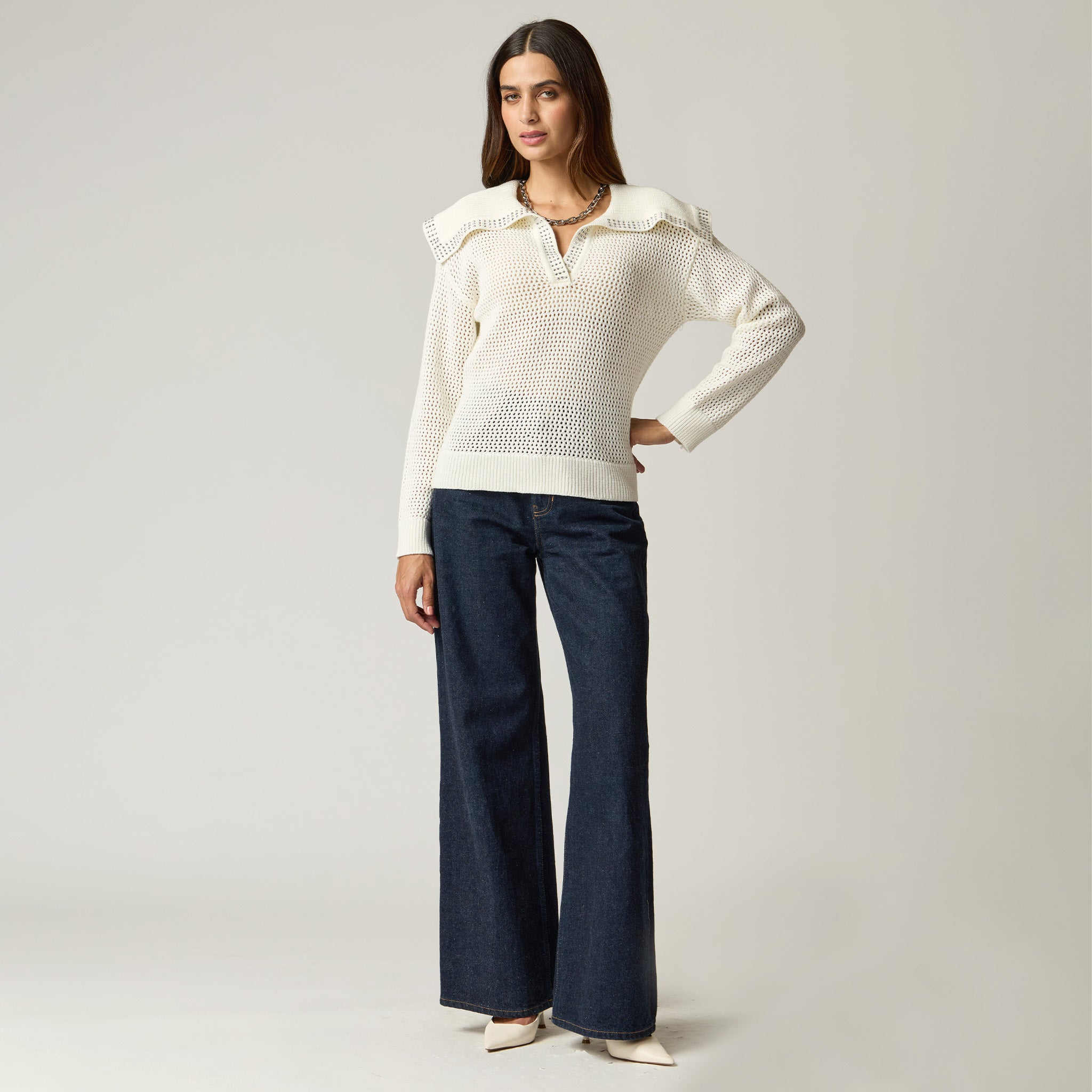 Suéter Calado Hueso