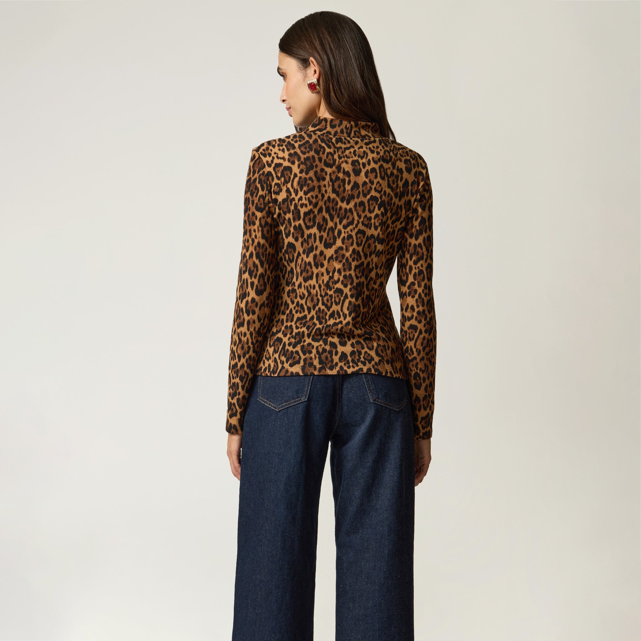 Blusa Animal Print para mujer Cuello Alto