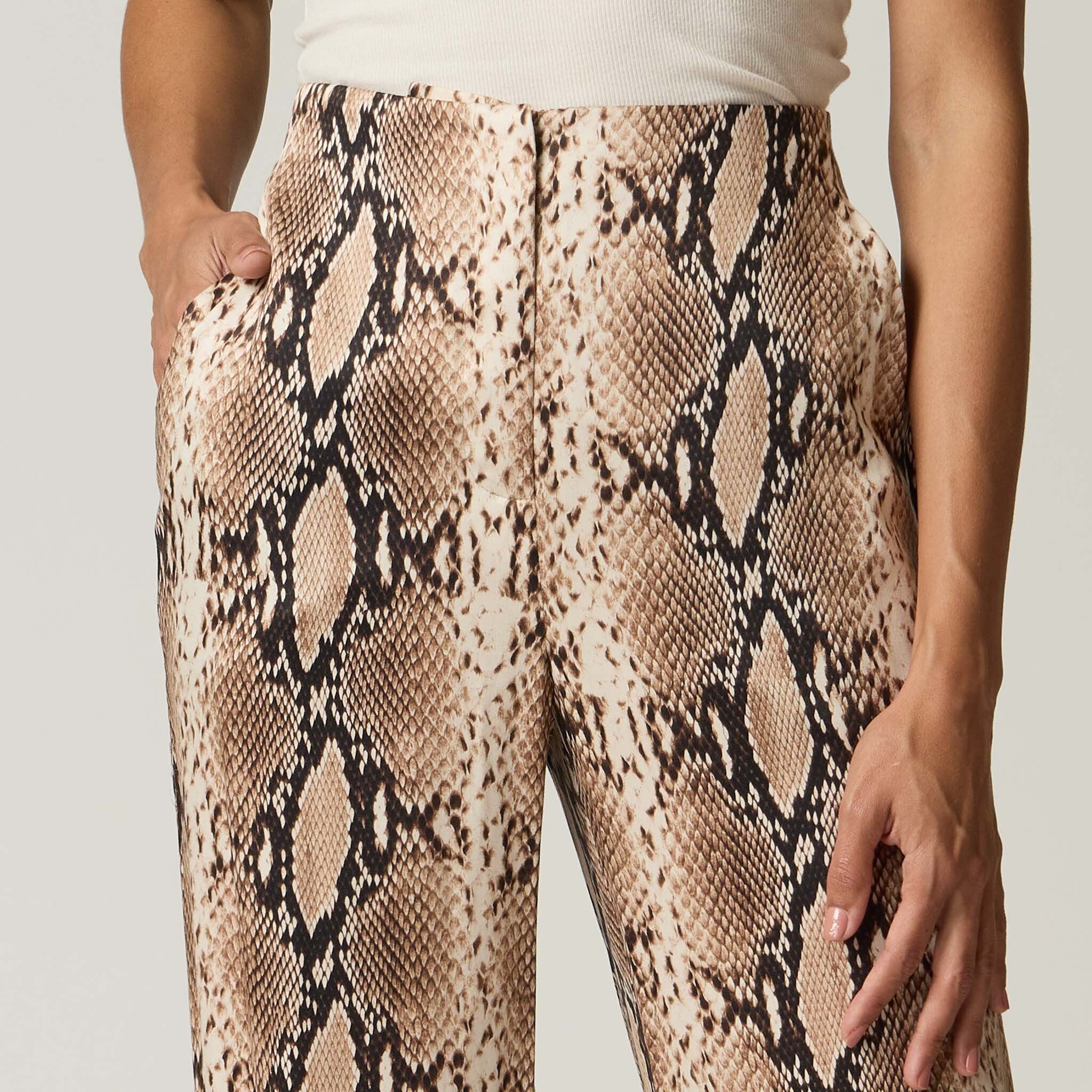 Pantalón Print Vibora Beige Mujer