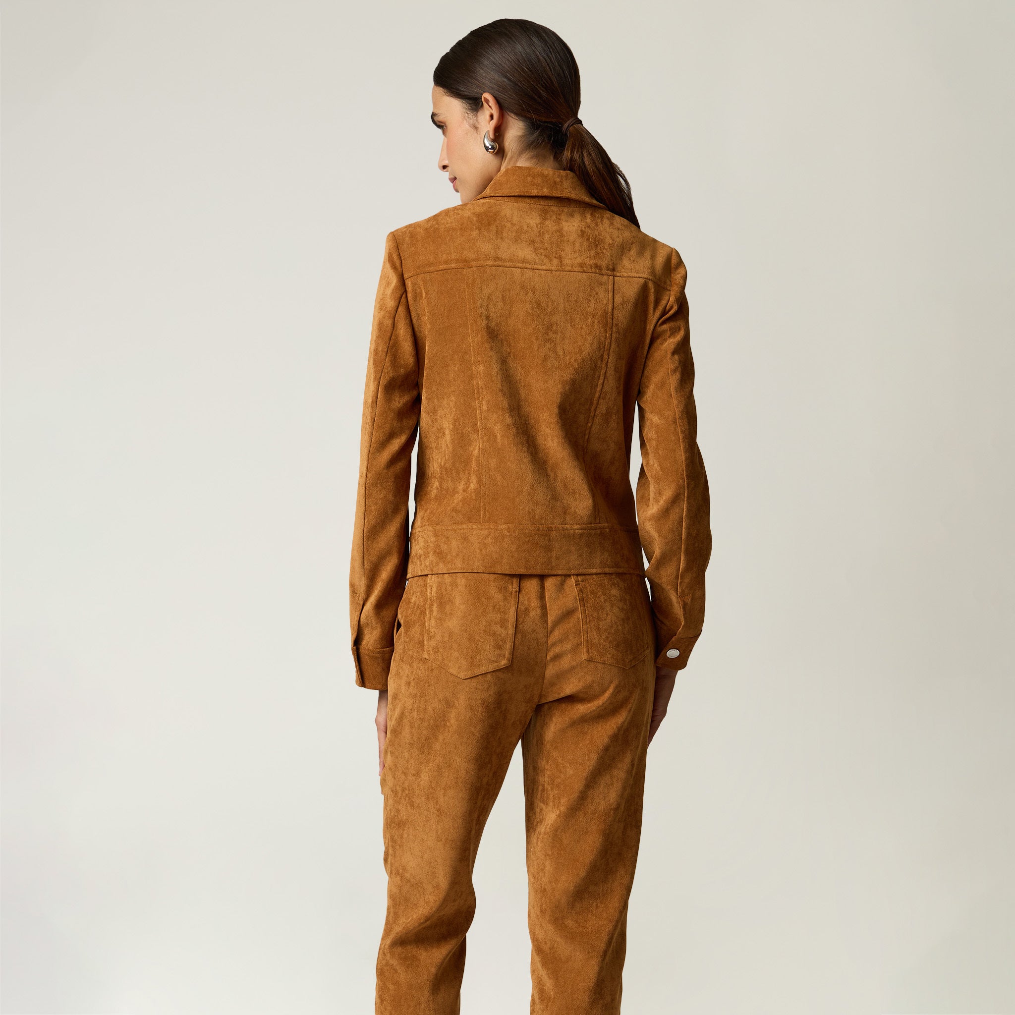 Chamarra Camel Mujer Gamuza