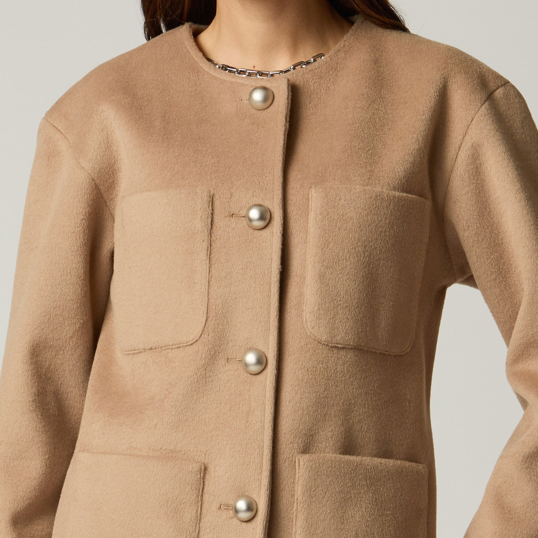 Blazer Beige Oversized Mujer