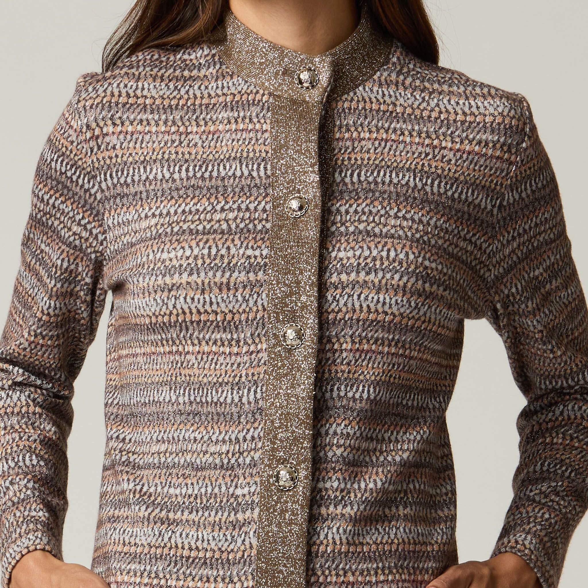 Suéter Café Estampado con Lurex Mujer