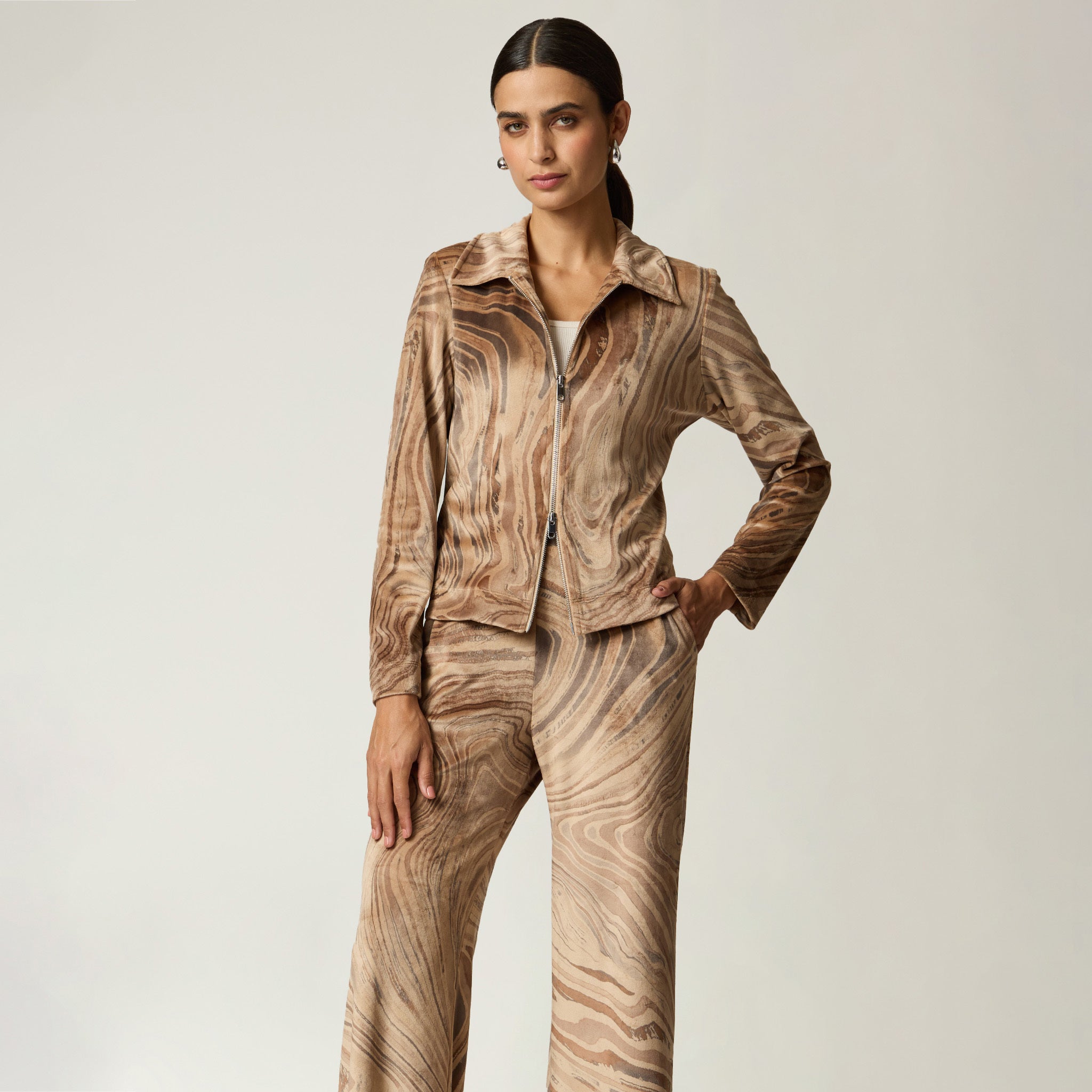 Chamarra Terciopelo Beige