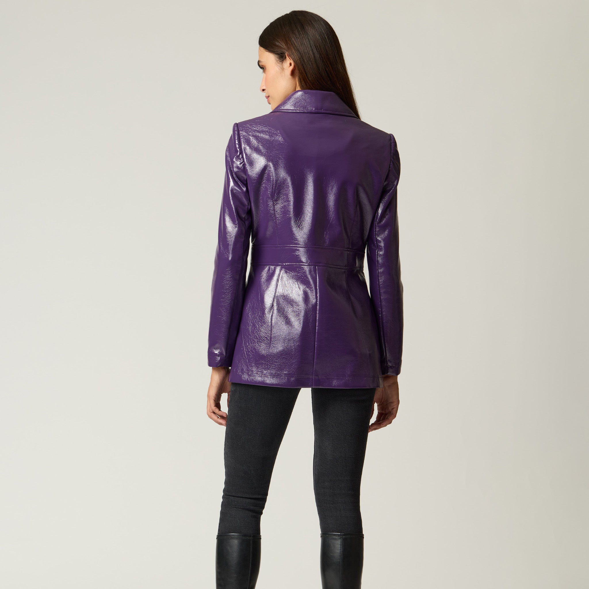 Chamarra Morado Tacto Piel para mujer