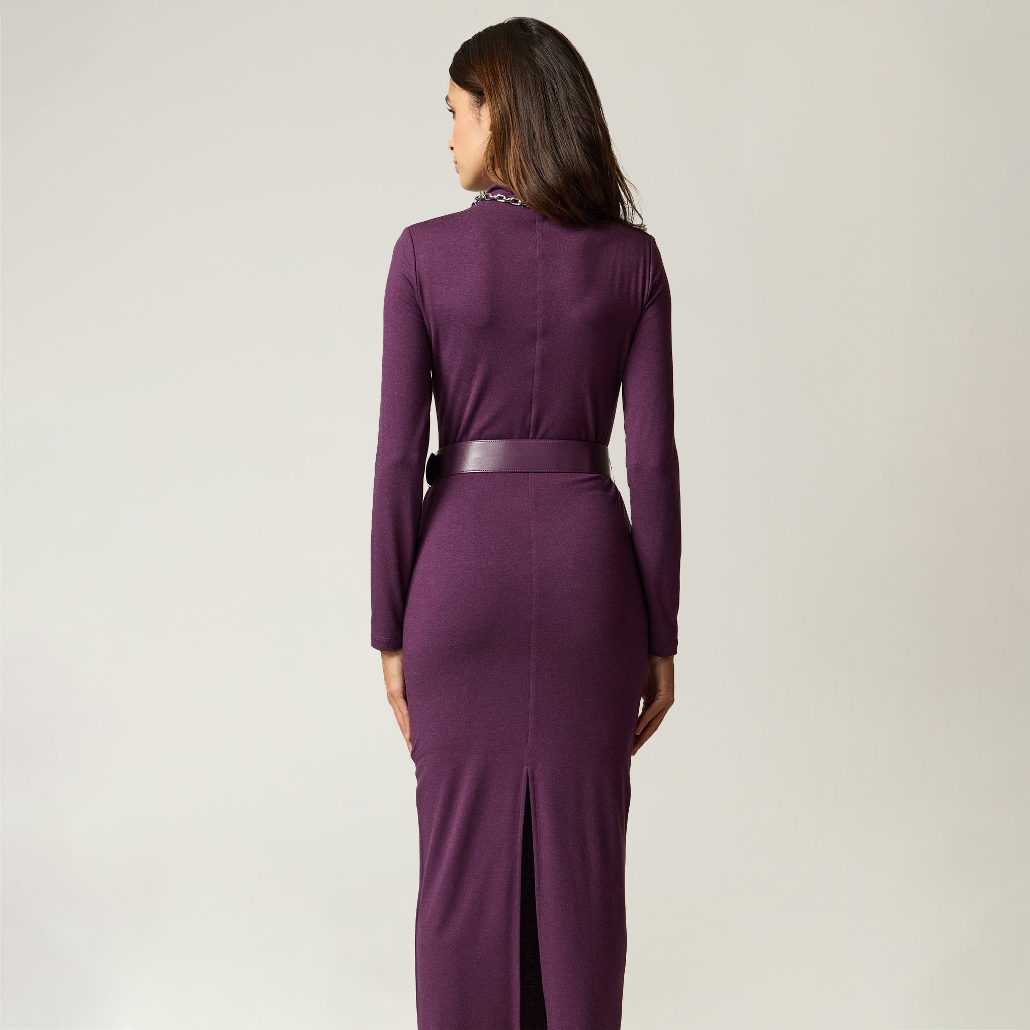 Vestido Morado Cuello Alto