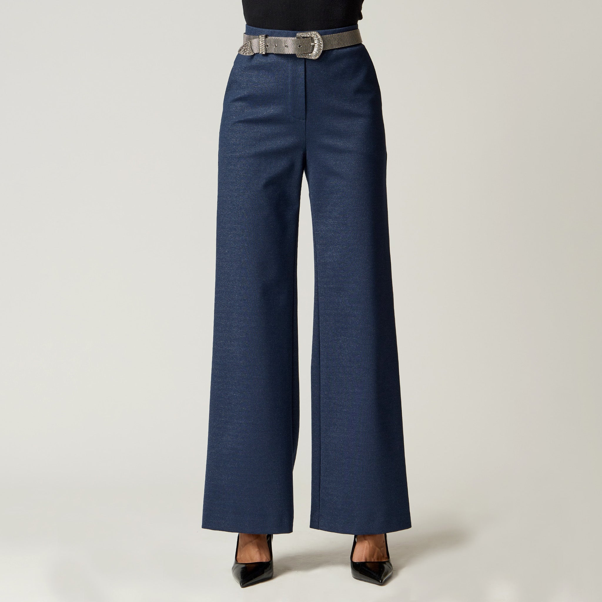 Pantalón con Lurex Azul