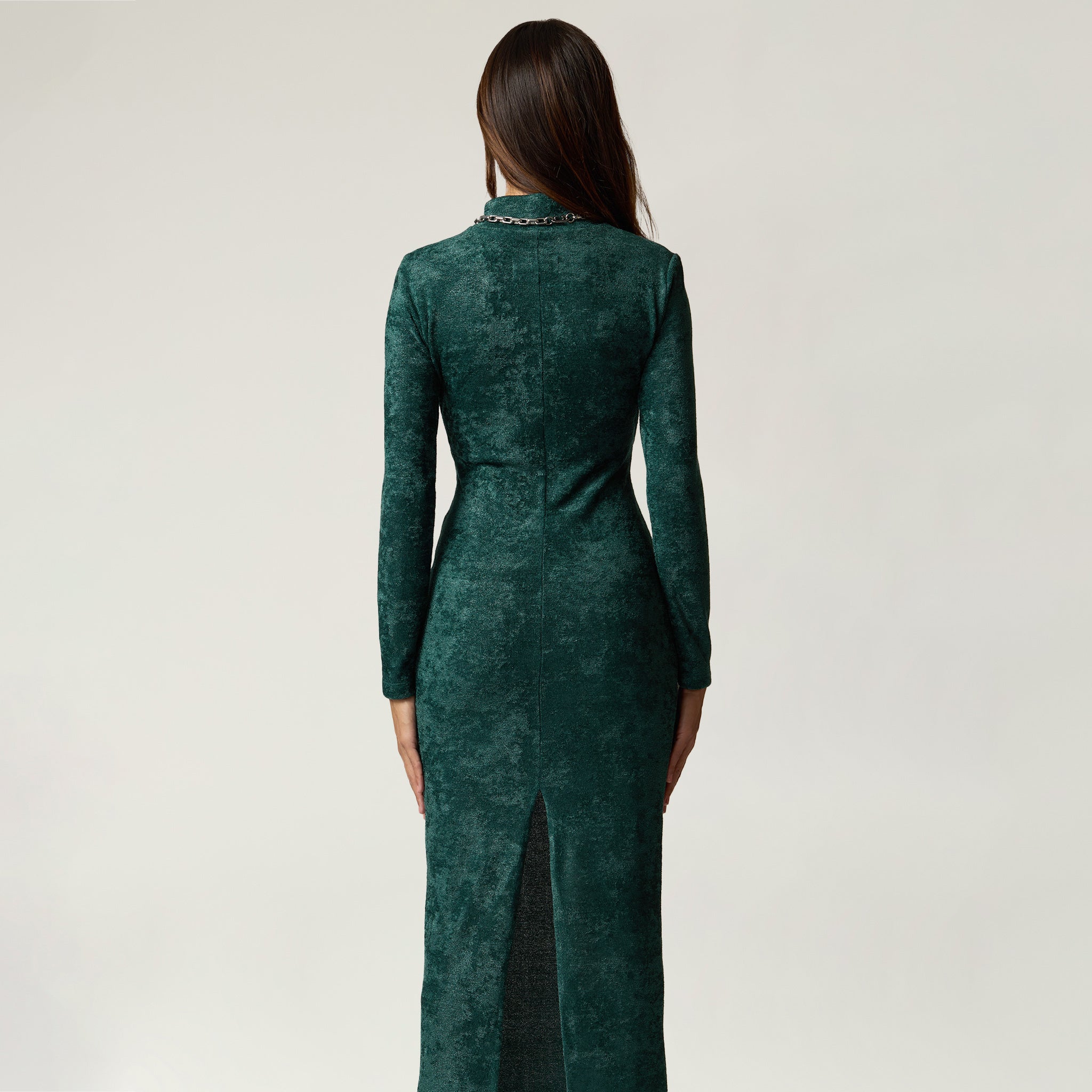 Vestido Verde Terciopelo Mujer