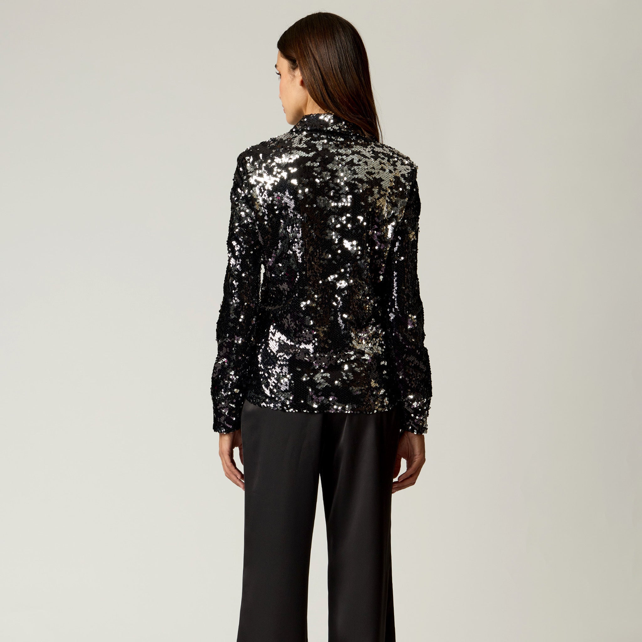Blusa Camisera Negra para mujer Lentejuelas