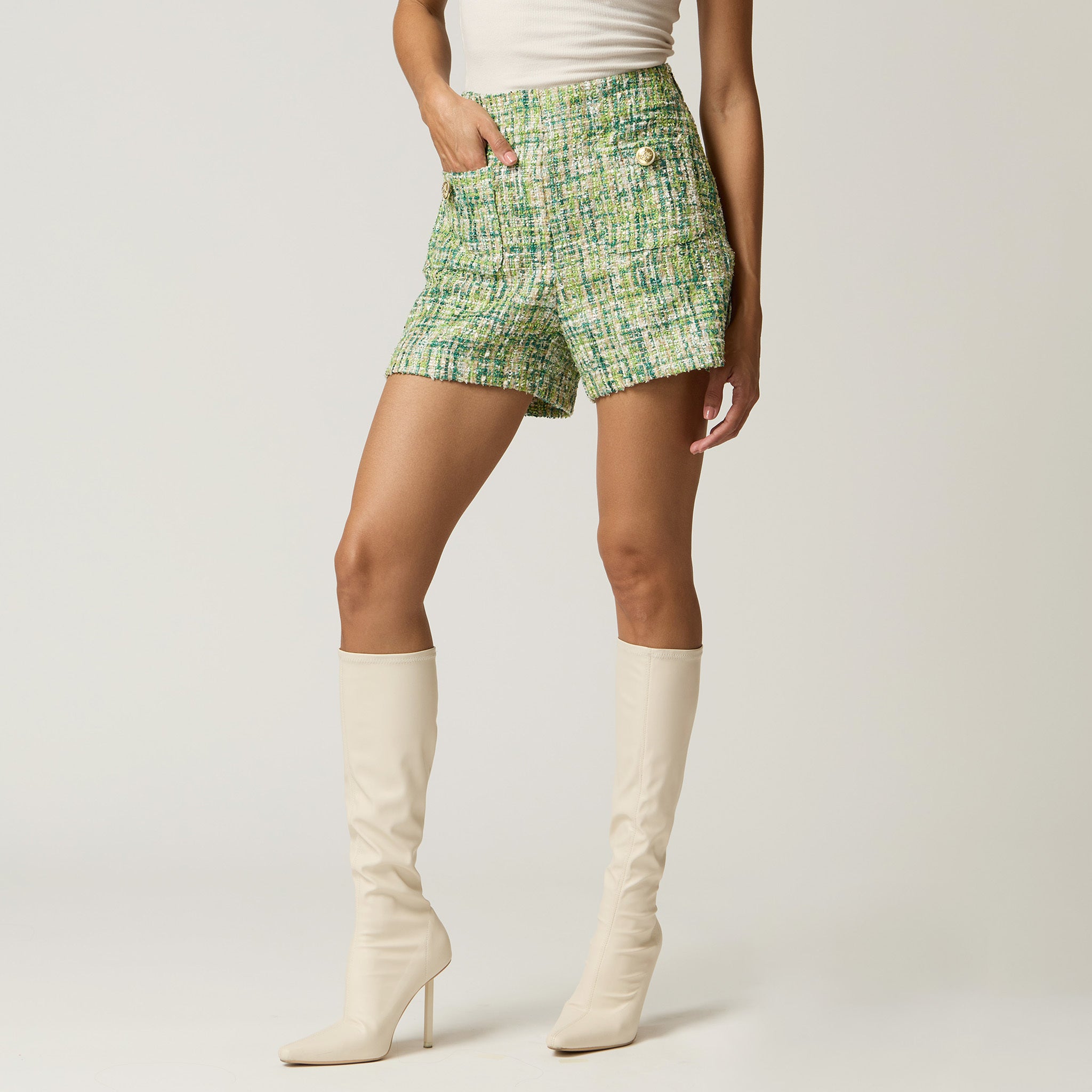 Short Mujer Verde Estampado